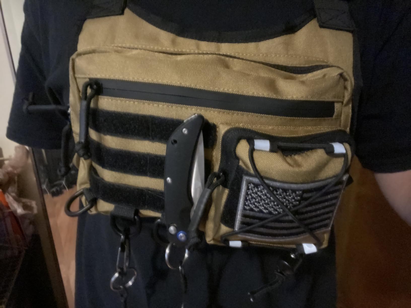 koculemi Outdoor Sports Chest Bag for Men, Chest Vest Holster Fits Most Pistols, EDC Travel Chest Pack for Running, Hiking customer photo 2
