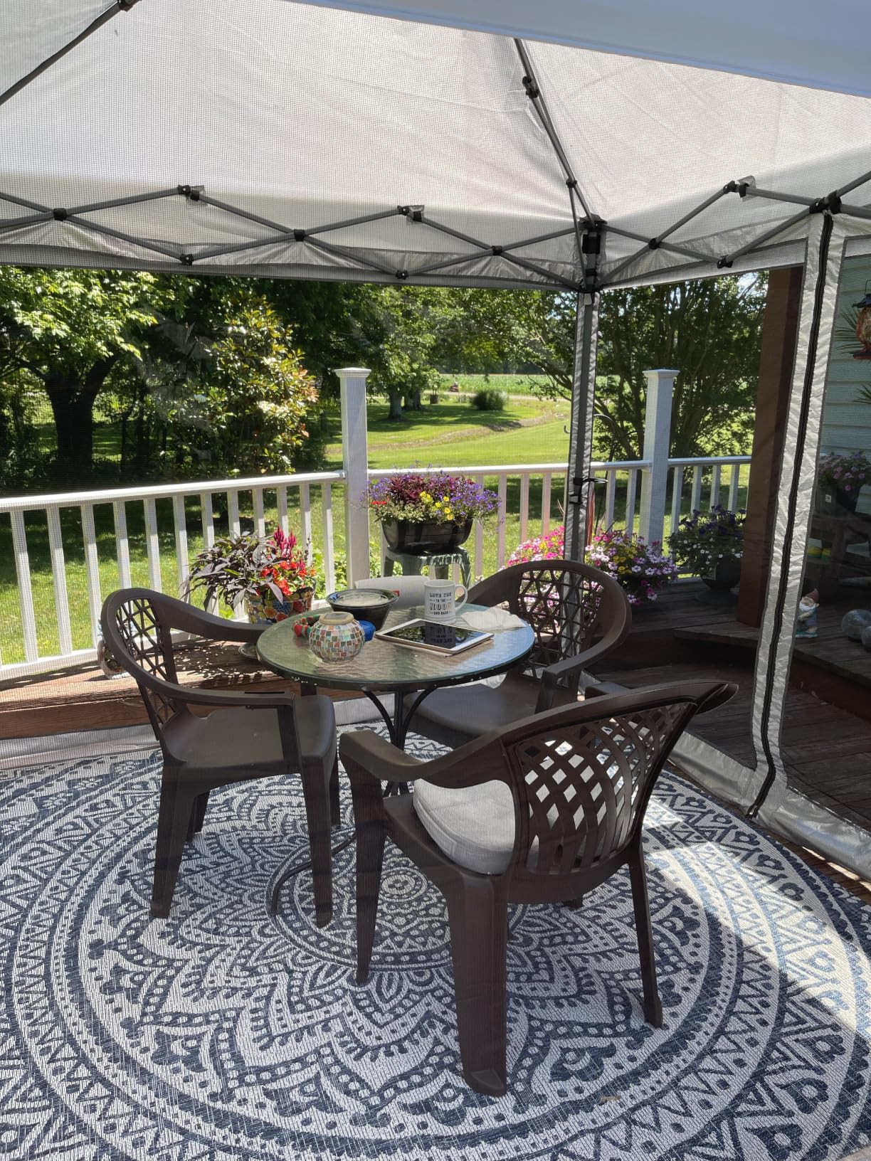 VIVOHOME 10x10ft Outdoor Screen Tent with Mosquito Netting | Easy Pop-Up Canopy with 2 Zipper Doors, and Roller Bag for Yard Camping Picnic Party Events customer photo 2