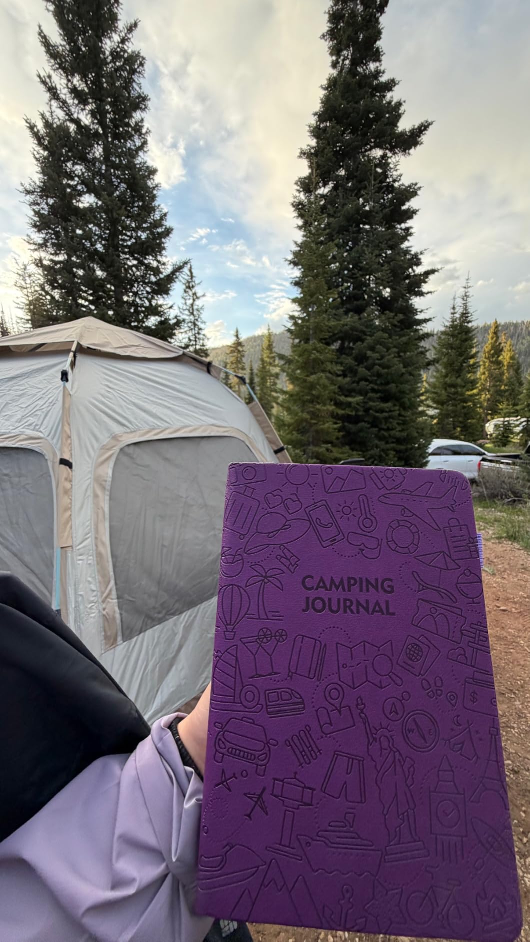 JUBTIC Camping Journal, RV Travel Log Book, A5 Hiking Journal, Dark Green | A5 Adventure Journal, Hardcover, Records 25 Trips, Camping Journal, Family Travel Books Camper Essentials Gifts for Women customer photo 1