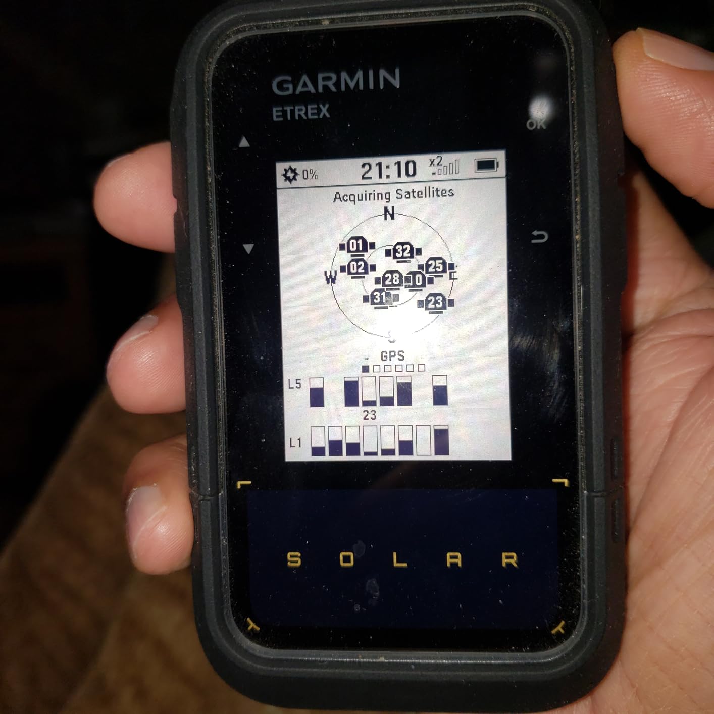 Garmin eTrex Solar, Rugged & Easy-to-Use GPS Handheld | Essential Navigation Features, Solar Charging, High Resolution Screen, Multi-Band GPS, Water Resistant (IPX7) customer photo 1