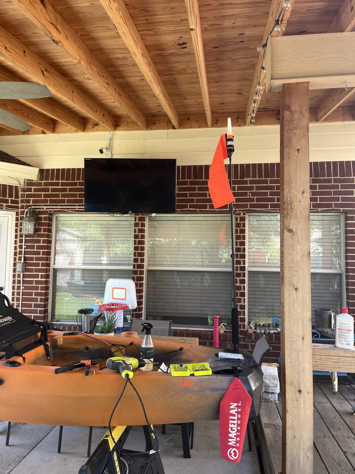 Affordura Kayak Lights with Orange Flag Pole Kit 55.5