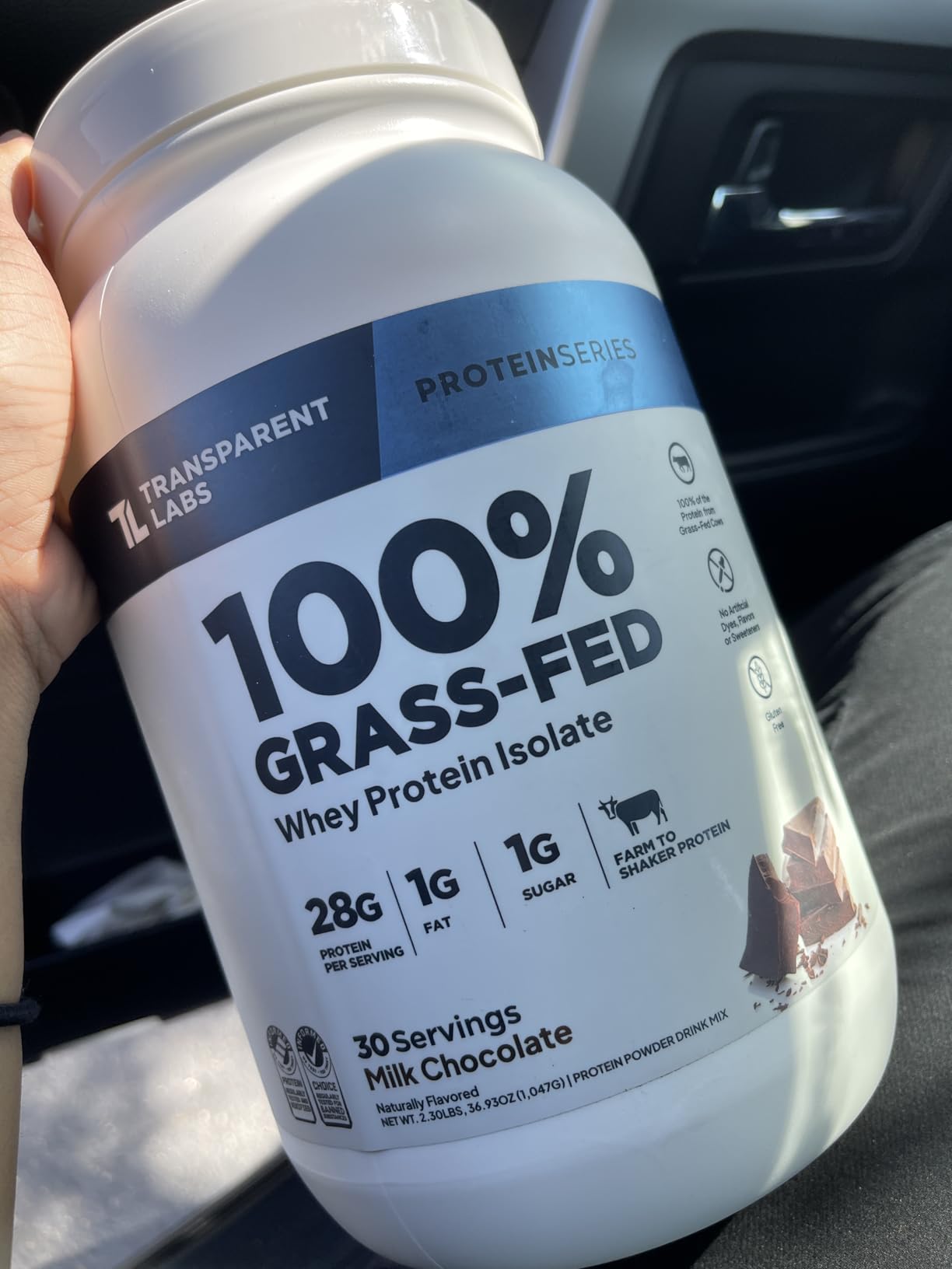 Transparent Labs Grass-Fed Whey Protein Isolate - Naturally Flavored, Gluten Free Whey Protein Powder with 28g of Protein per Serving & 9 Amino Acids - 30 Servings, Milk Chocolate customer photo 2