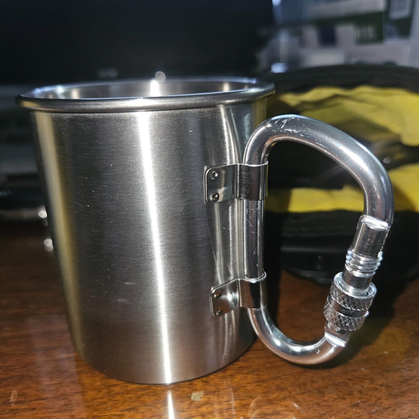 VIKROM Camping Cup Mug with Carabiner, 13.5 Oz, Stainless Steel | Heat-Resistant Metal, Lightweight and Easy to Hold, with Clip Handle, for Coffee, Tea, Hiking, Backpacking, and Outdoor Trips customer photo 2