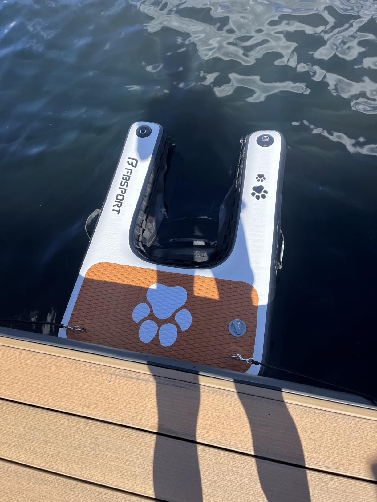 FBSPORT Inflatable Dog Boat Ramp Floating Dock Water Ladder for Pool, Boat, Non-Slip EVA Floating Ladder Pool Ramp for Dog Up to 220 LBs, Safe & Easy Access customer photo 2
