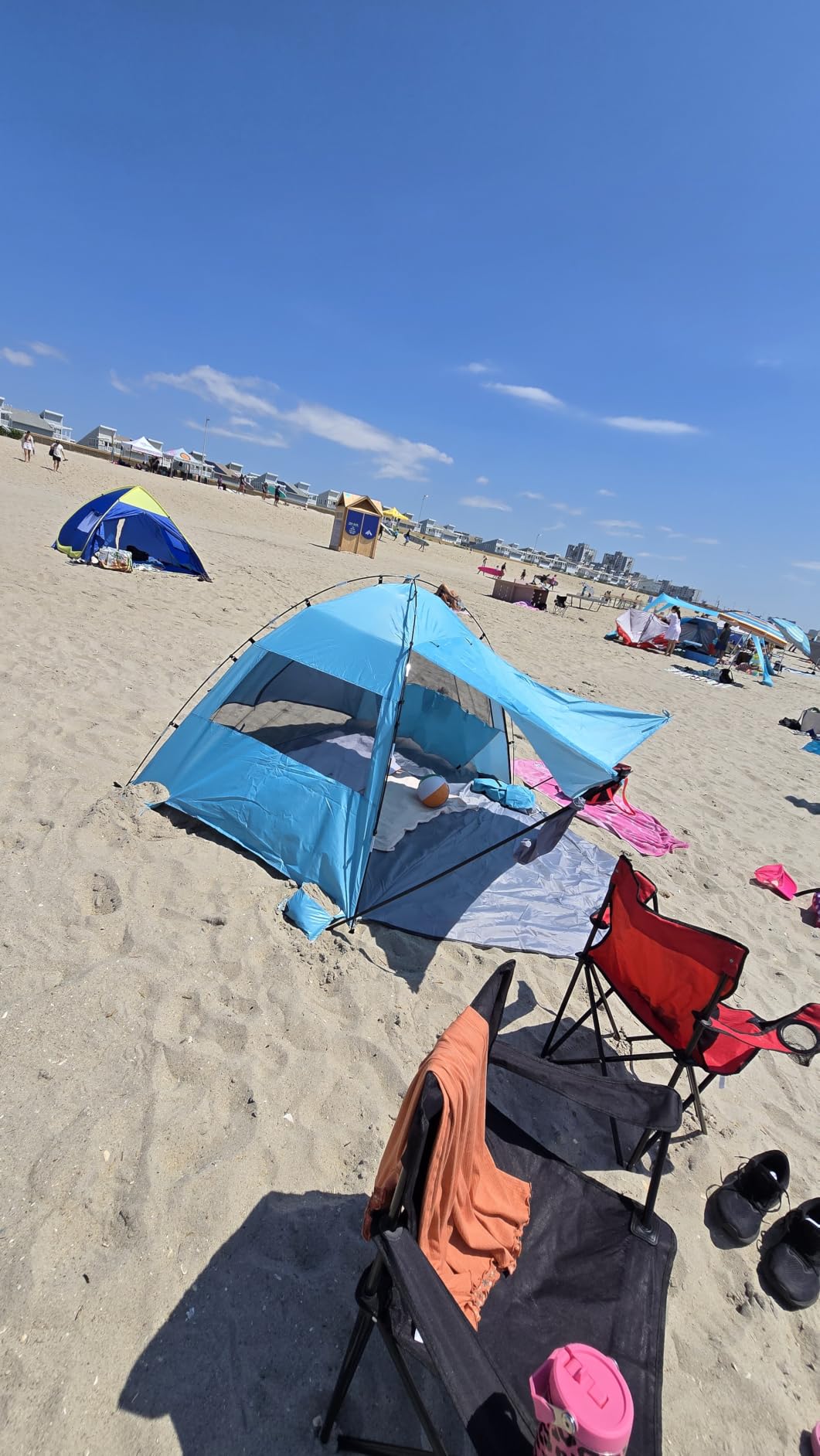 Elegear CumbreX Beach Tent Sun Shelter with Canopy, 4-5 Person, Sky Blue | UPF 50+ UV Protection, Easy Setup, Portable & Lightweight, Double Silver Coating, Pop Up Sun Shade Shelter, Beach Cabana customer photo 2