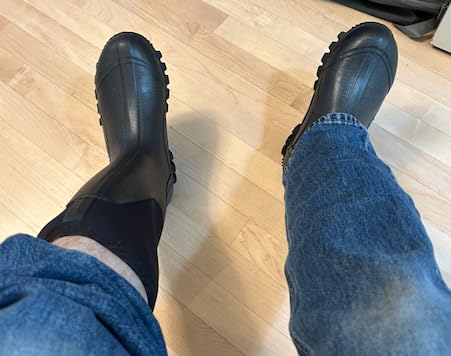 Men's Waterproof Rubber Muck Boots - Insulated Mid-Calf Rain & Mud Boots, Anti-Slip Neoprene Work Footwear for Farming & Yard Chores customer photo 1