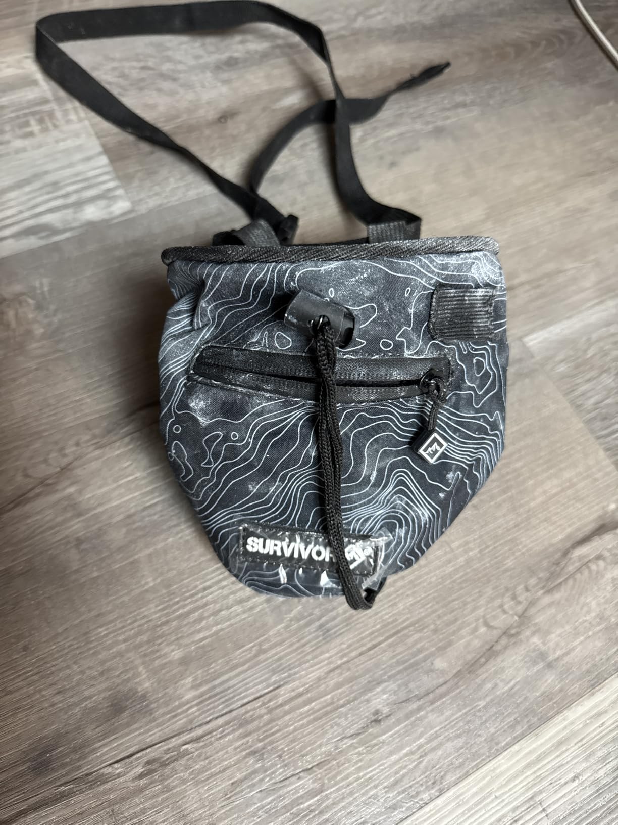 SURVIVOR Chalk Bag + Refillable Chalk Ball - Drawstring Closure, Pockets & Brush Holder customer photo 2