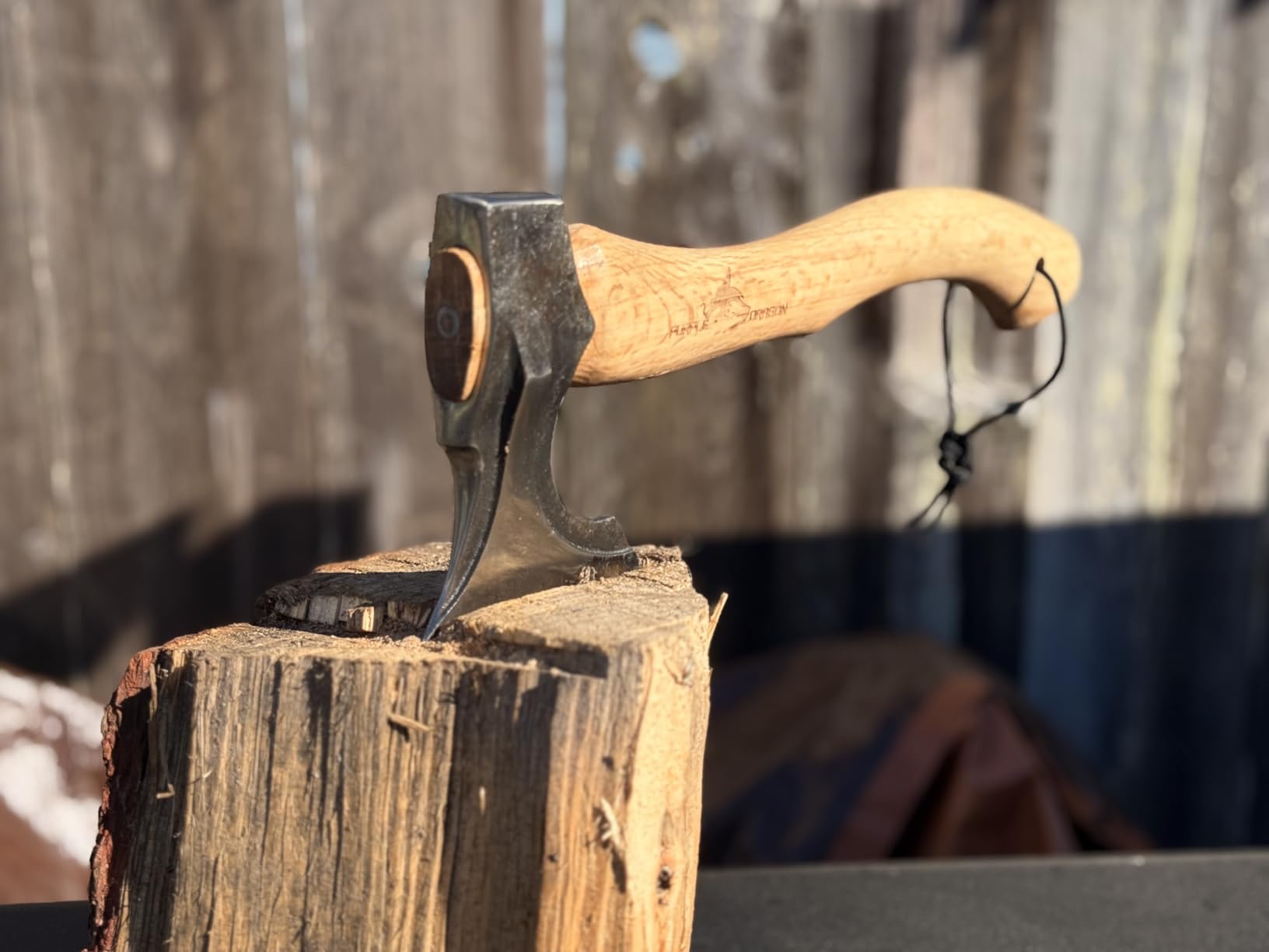 Purple Dragon Camping Hatchet 14.7 Inch Hand Forged Splitting Axe with Wooden Handle & Leather Sheath customer photo 2