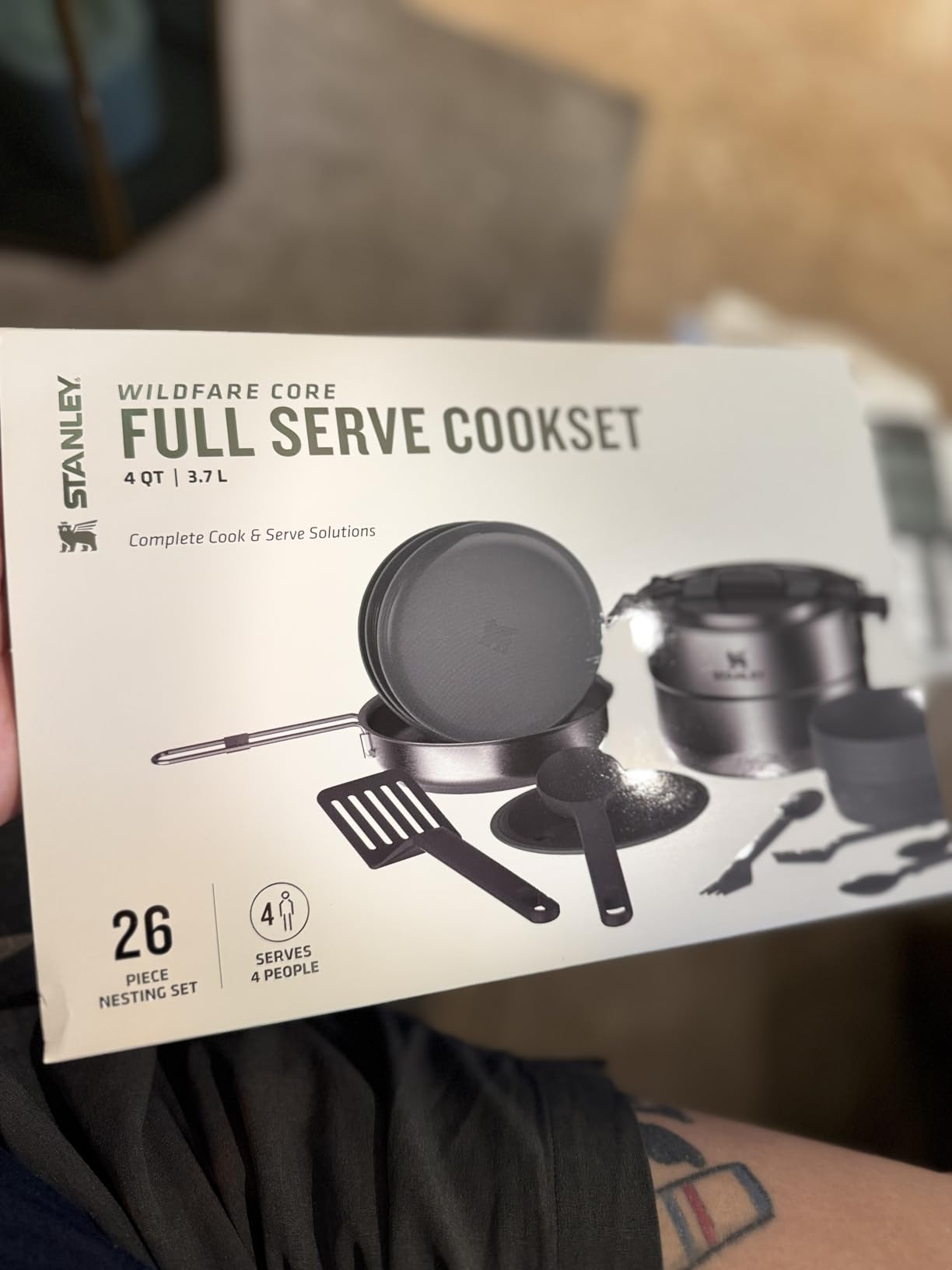 Stanley Wildfare Core 26-Piece Complete Camp Kitchen Cook Set | 4 qt Pot with Lid, 8in Fry Pan | 4 Table Settings, Plates, Bowls, Utensils | BPA-Free customer photo 2