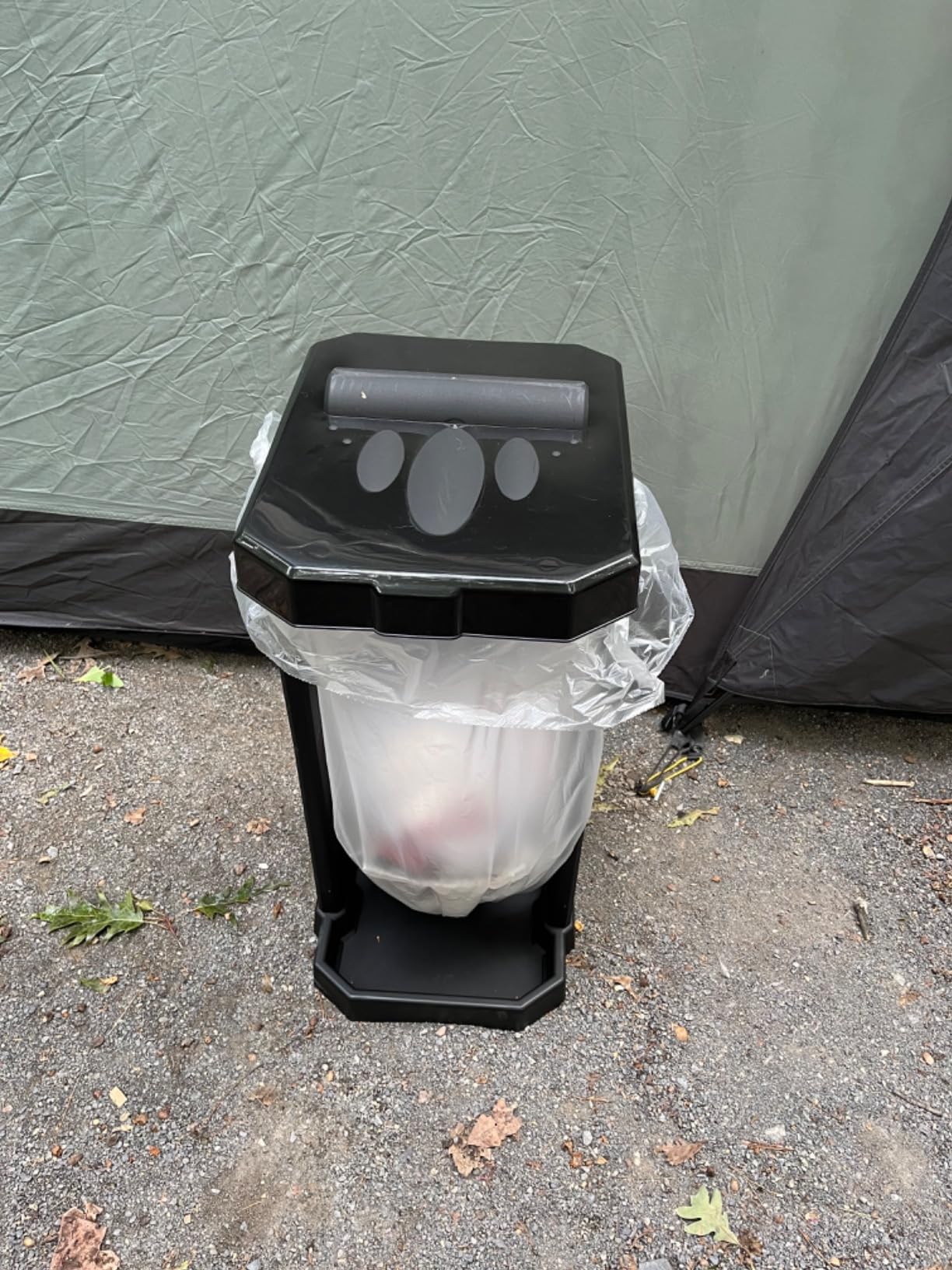 HolaKit Collapsible Camping Trash Can and RV Trash Bag Holder with 20 Bags | Reinforced legs and an inner liner compartment create a stable waste station with spare bags close at hand customer photo 2
