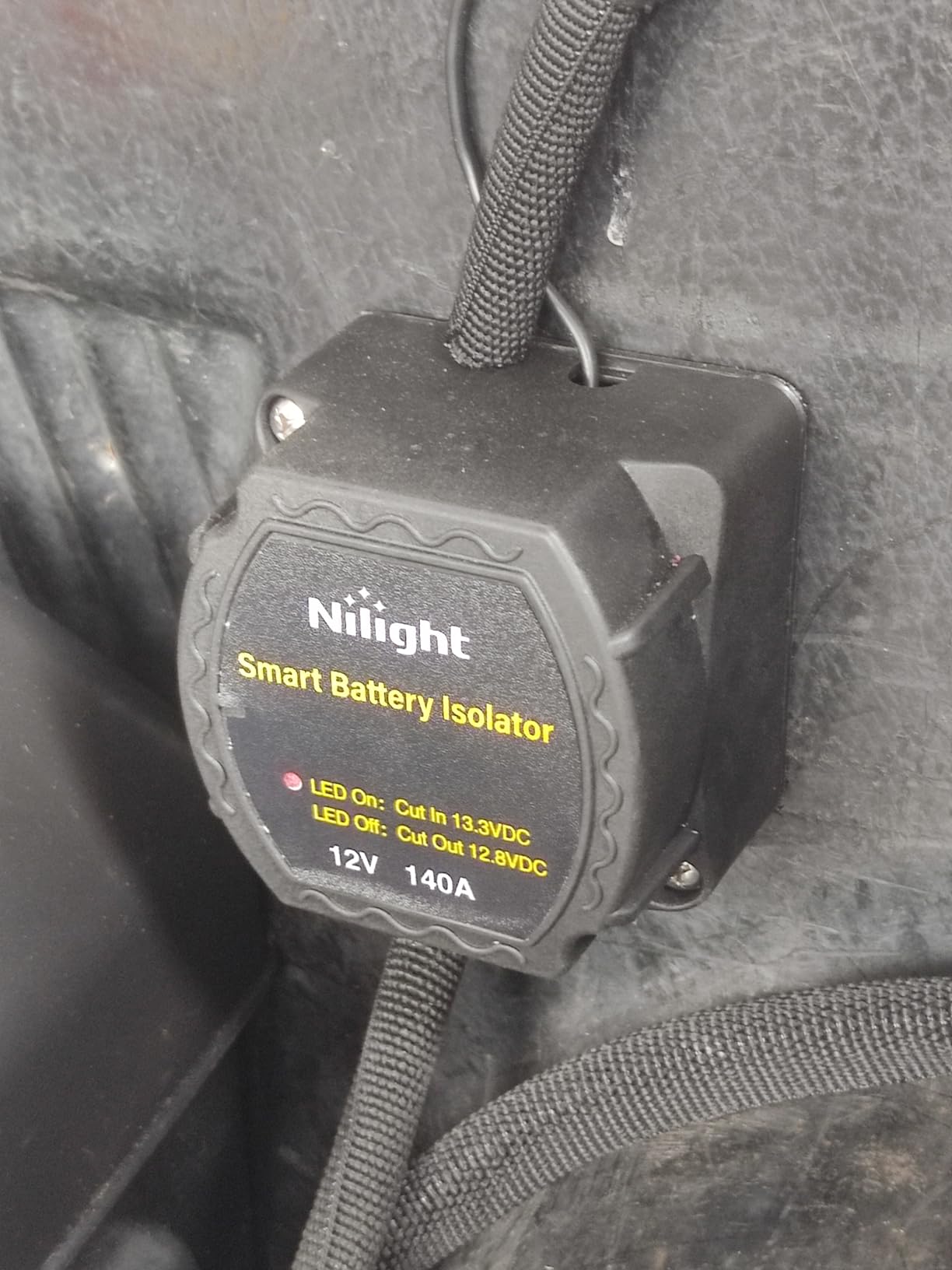 Nilight 12V 140AMP Dual Battery Isolator Kit with 6 AWG Power Cable Terminal Voltage Sensitive Relay Smart VSR Automatic Charger Disconnect for Truck Van RV ATV UTV Boat Can Am customer photo 1