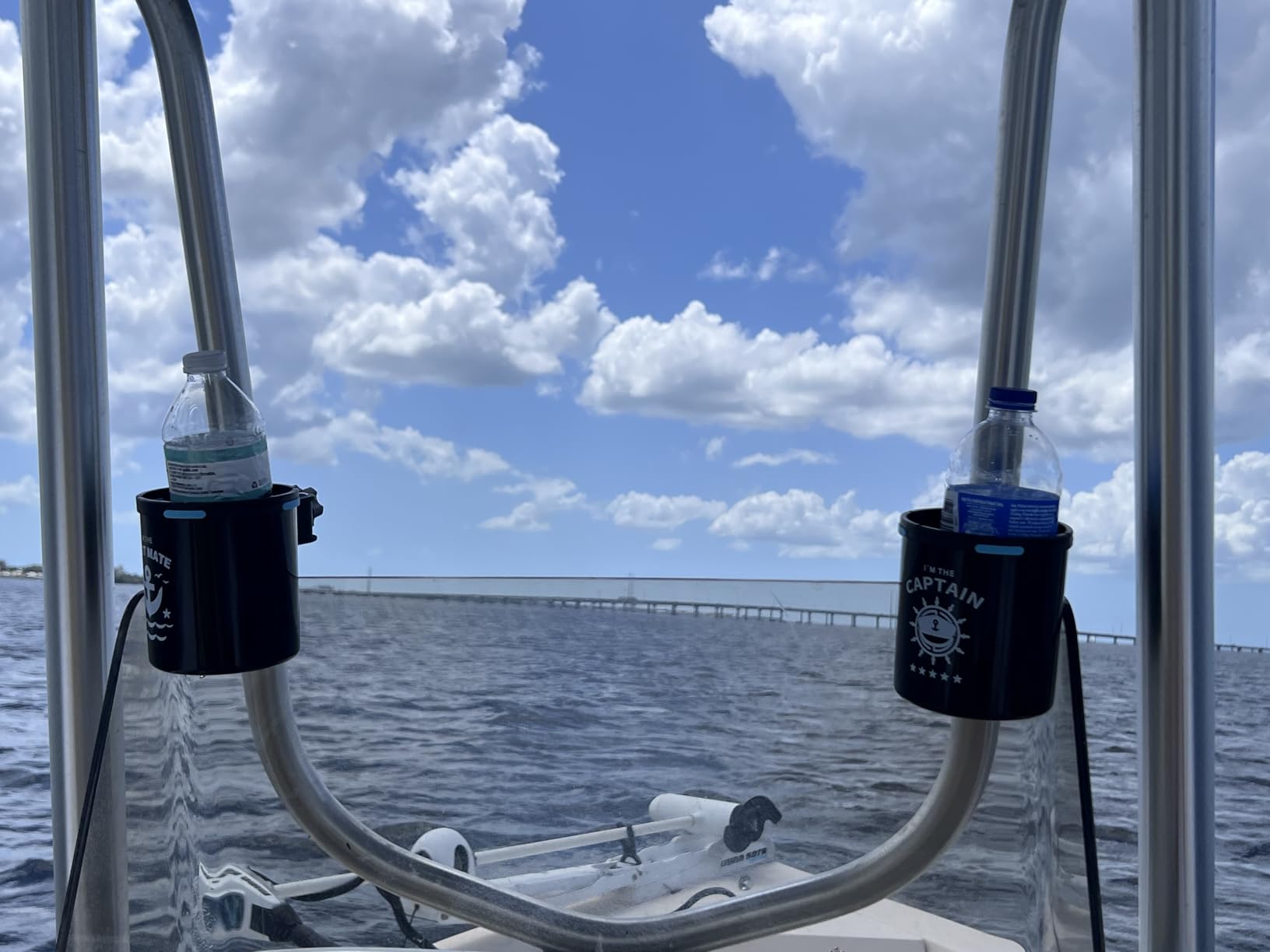 Marine Boat Rail Cup Holder, No Drilling Install On Bimini Top Conver Rail Or Pole, Grip Rail, Grab Bar, Boat Gifts for Boat Lover, Cup Holder for PWC, Jet Ski, Seadoo customer photo 1