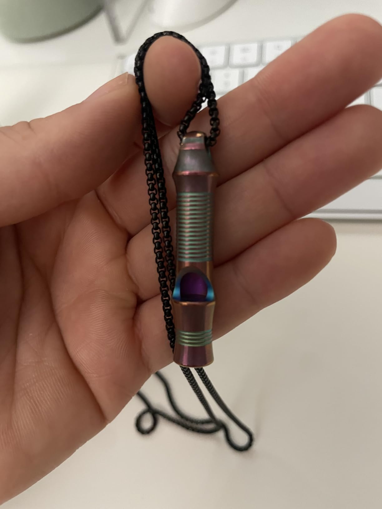TISUR Titanium Emergency Whistle,Dog Whistle | Whistle with Lanyard,Outdoor Survival Whistle customer photo 1
