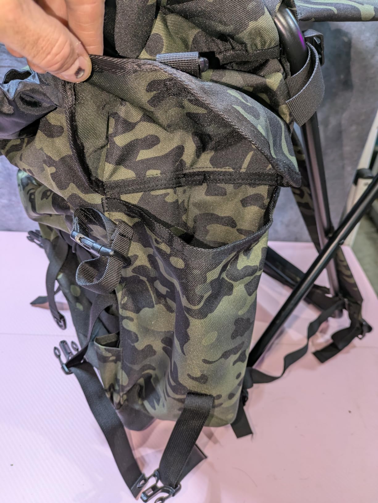 THKFISH Large Capacity Fishing Hunting Backpack Chair with Rod Holder, 35L Tackle Box Backpack with Rod Holders Fishing Storage Bag Portable Stool for Outdoor Fishings, Camping, and Hunting customer photo 1