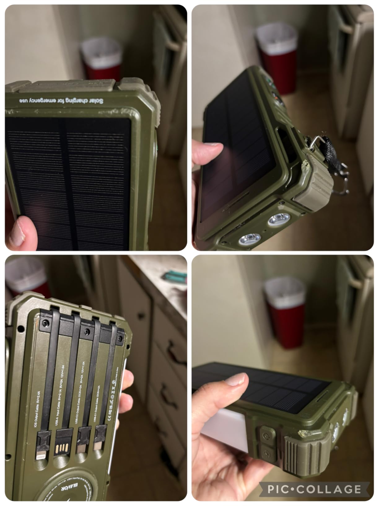 BLAVOR Solar Power Bank 20000mAh Built-in Cables, Wireless Charger for Phones & Apple Watch, 20W Fast Charging Battery Pack with USB C, Flashlight, Solar Charger for iPhone, iPad, iWatch, Samsung customer photo 2
