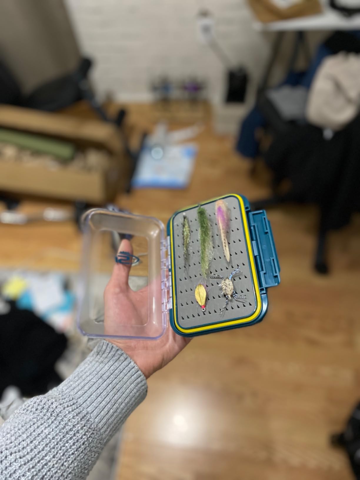 SF Large Waterproof Fly Box For Fly Fishing Double Sided Clear Lid Ice Fishing Jig Head Tackle Box Fly Flies Dry Flies Wet Flies Nymph Streamer Easy Grip Foam customer photo 1