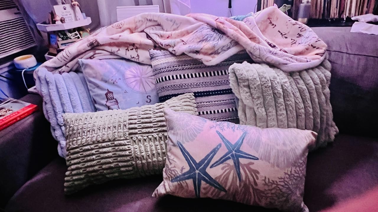 Camping Blanket, Camper Blanket, RV Camping Gifts, Soft Flannel Camping Essentials Decor Throw Blanket, 60X90IN, Beige customer photo 1