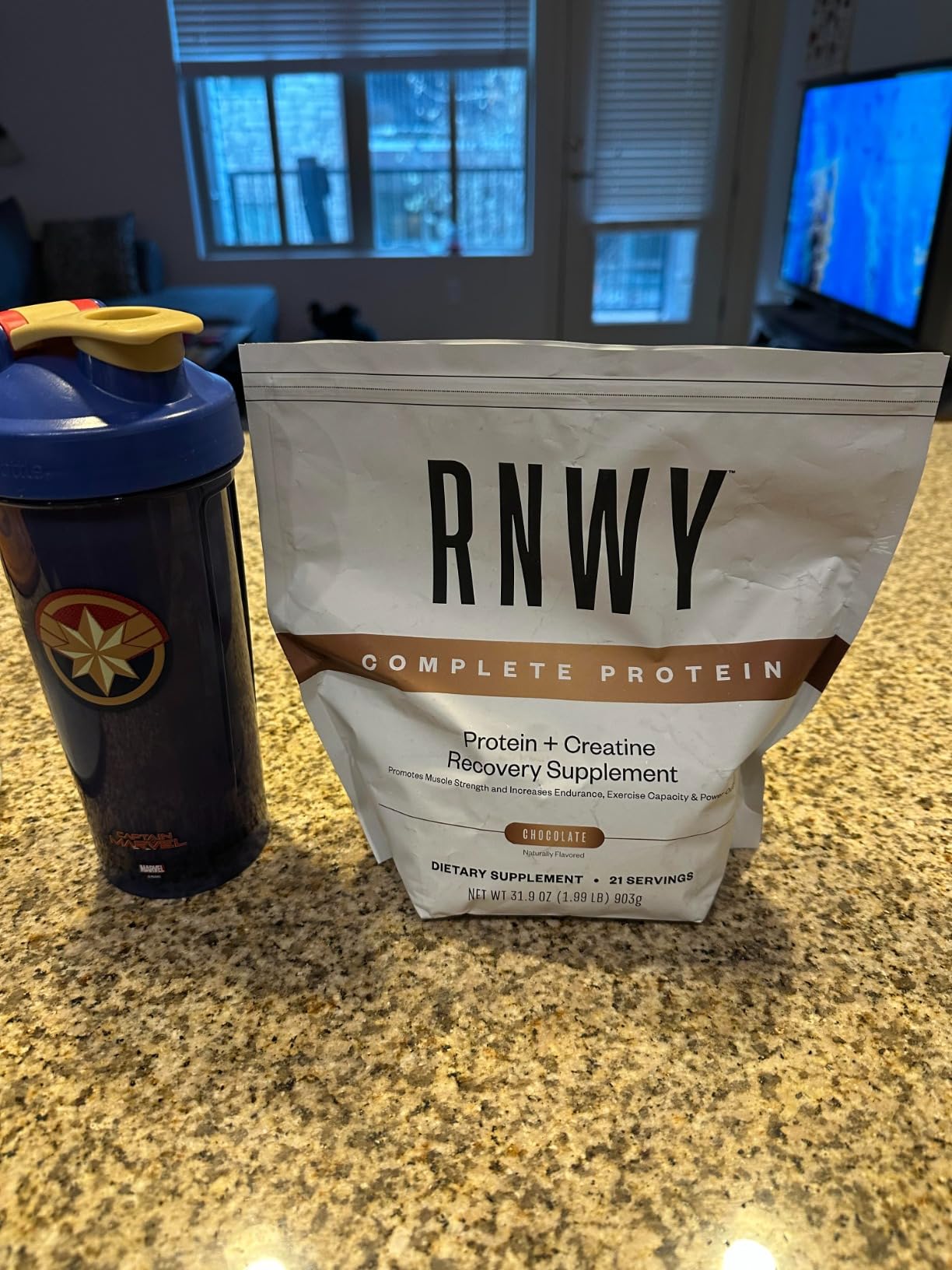 RNWY Complete Protein, 25g Yeast Protein + 5g Creatine Monohydrate, Vegan, Dairy-Free, Informed Sport Certified, Post-Workout Recovery for Endurance Athletes, Chocolate, 21 Servings customer photo 2