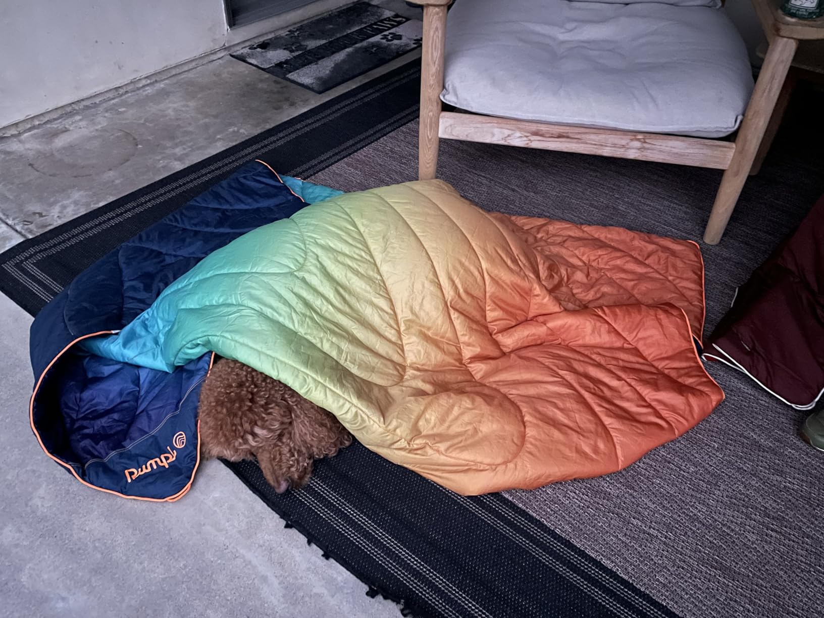 Rumpl Original Puffy 1-Person Blanket for Camping and Outdoors, Rocky Mountain Sunset Fade customer photo 2