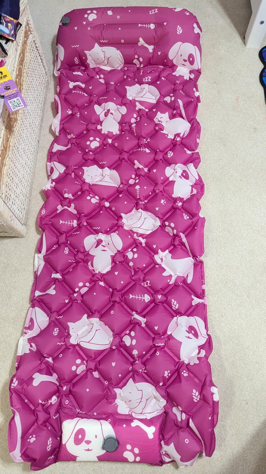 Inflatable Sleeping pad for Kids, Toddler and Youth | Air Mattress w Built-in Pump, 5'5