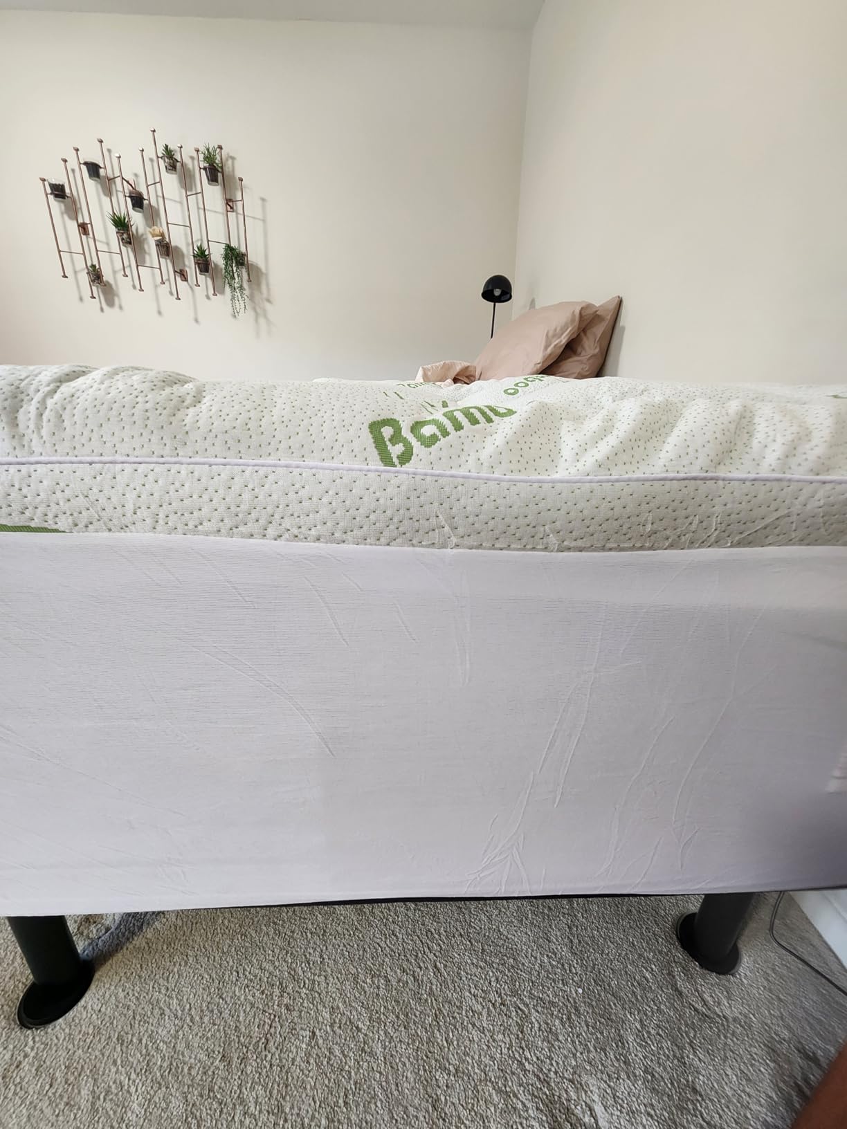 Mattress Topper Short Queen RV Size, Cooling Extra Thick Breathable Viscose Made from Bamboo Mattress pad, Soft Quilted Fitted Mattress Cover with 1000 GSM Down Alternative Fill (8-21