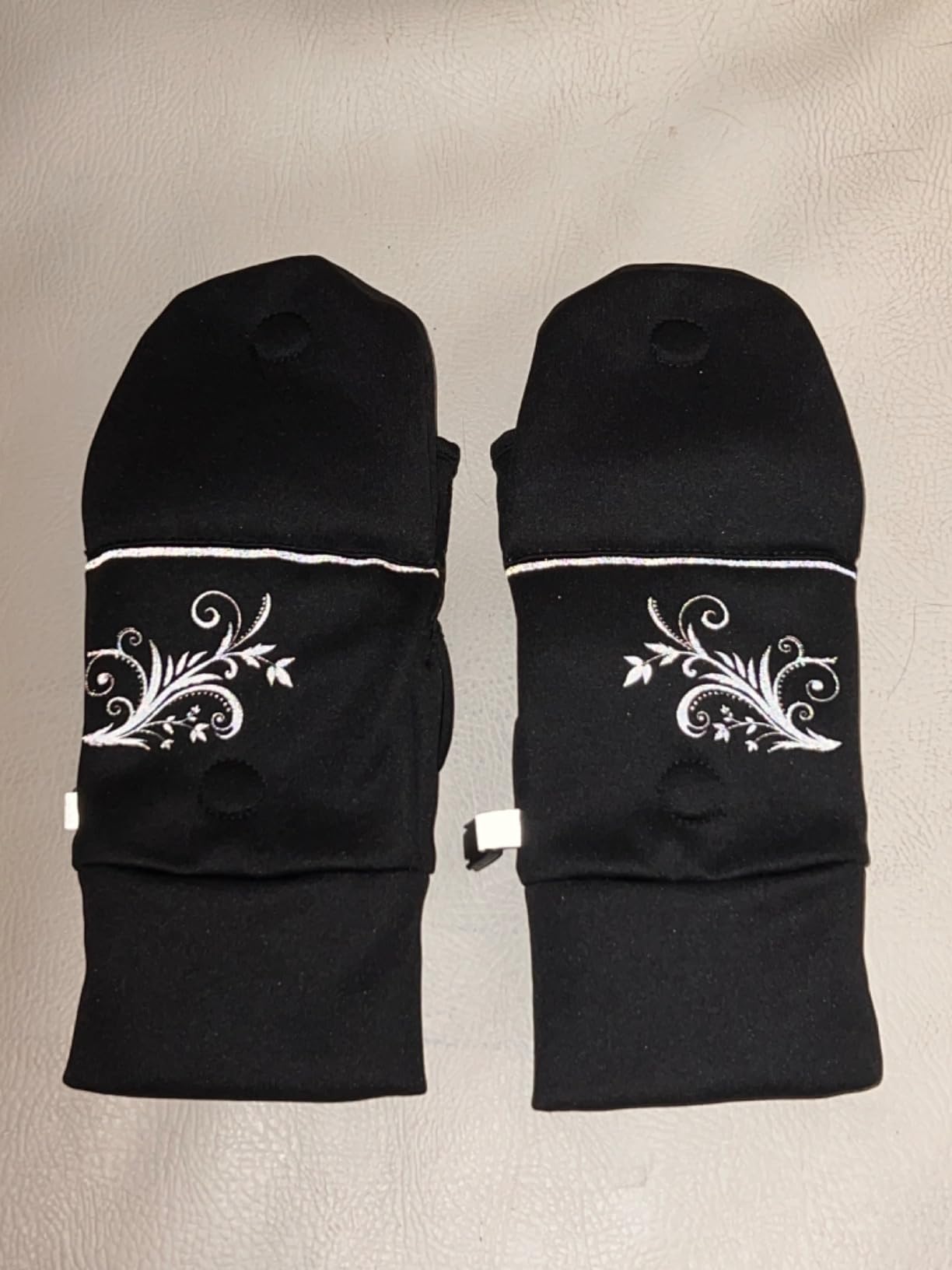 EZPACE Magnetic Convertible Running Mittens Fingerless Womens Winter Gloves | Reflective Strips, Silicone Non Slip Palm, Strong Grip, Anti-Lost Lock, Magnetic Flip-Top, 4 Way Stretch, for Winter Outdoor customer photo 1