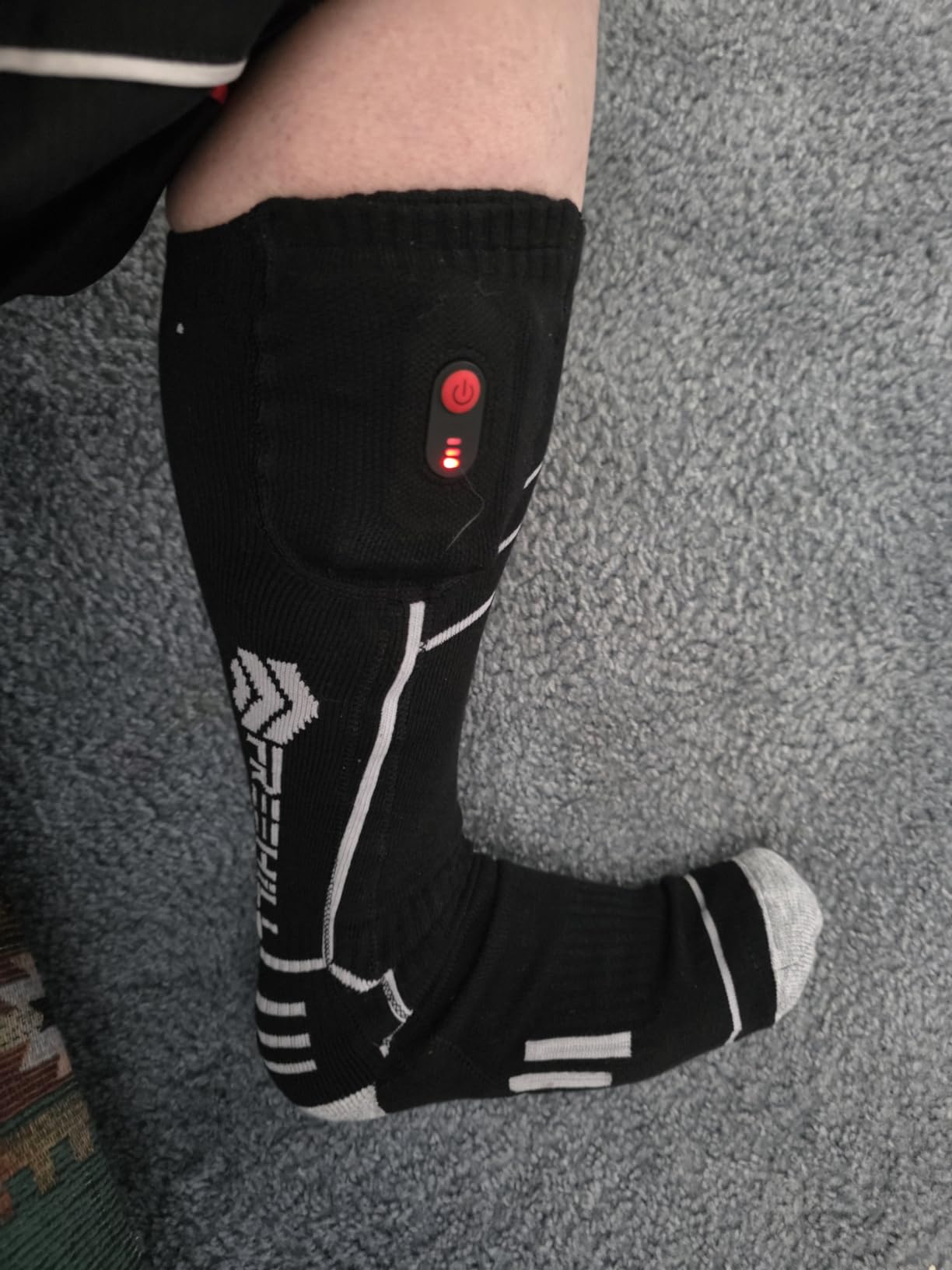 FREEHILL Merino Wool Rechargeable Heated Socks - Toe & Full Sole Heating | 5V 5000mAh Rechargeable Battery, One-Button, 3 Heat Levels, Soft & Breathable, Flat Cable for Better Fit customer photo 2