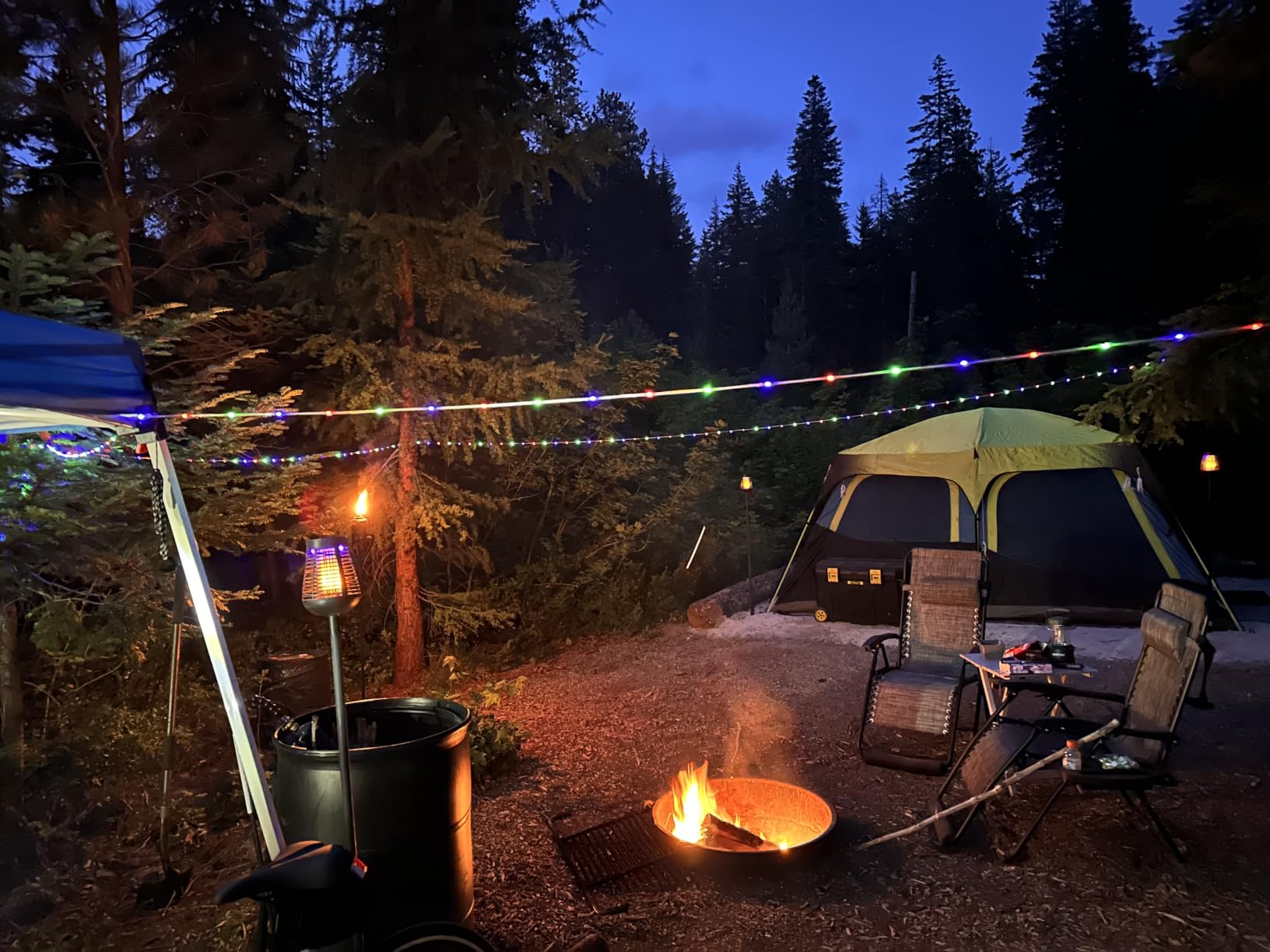 Camping String Lights, 4 in 1 Quick Storage 32.8FT 6 Modes Portable | Warm White Rechargeable Tent Lights Hanging Waterproof LED Lamp for Outdoor Patio Awning Garden Party Camping Essentials Gear customer photo 2