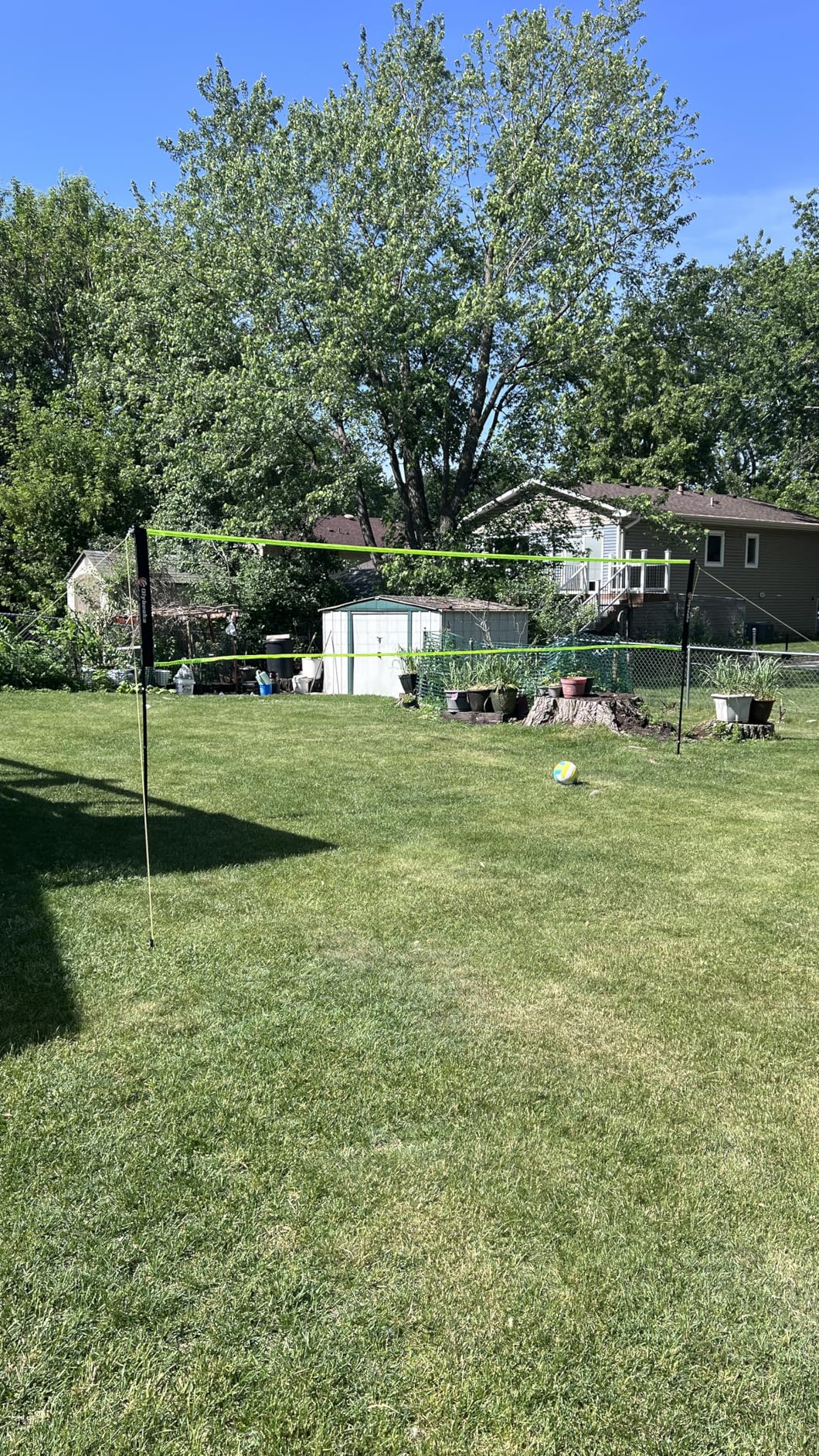 Portable Outdoor Volleyball Net Set 20FT / 32FT, 4 Adjustable Heights | Complete Volleyball System with PE Net, PU Volleyball, Pump, Poles and Carry Bag for Backyard, Beach, Park and Family Games customer photo 2
