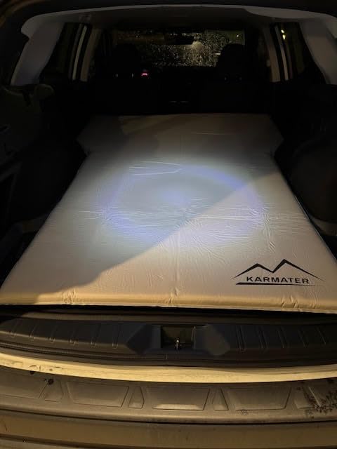 SUV Air Mattress Car Bed, Inflatable Car Camping Pad with Air Pump, Ultrathick Memory Foam Camping Mattress, 9.0 R-Value Insulated Sleeping Pad 2 Person, Camping Mat for Hiking and Backpacking customer photo 2