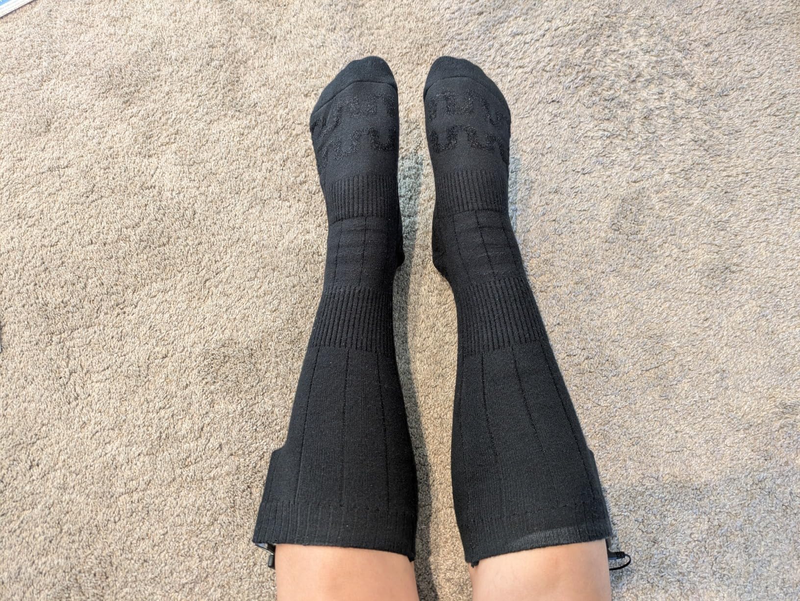 Rechargeable Heated Socks Men Women - Washable Battery Operated Foot Warmer for Ski Hunting - Electric Winter Heating Socks for Work Boot Toe Sleep Bed Indoor Outdoor Sports Walking Research customer photo 1
