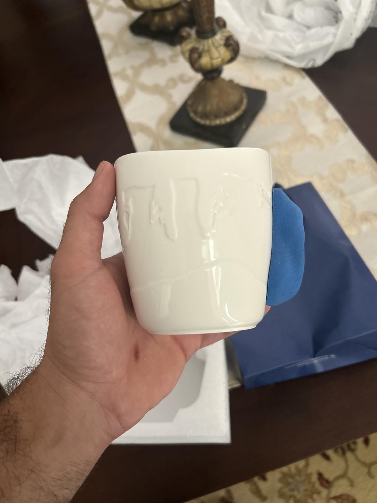 TWO STONES Rock Climbing Coffee Mug for Climber as Rock Climbing Gift for Climbers (White + Blue) customer photo 1