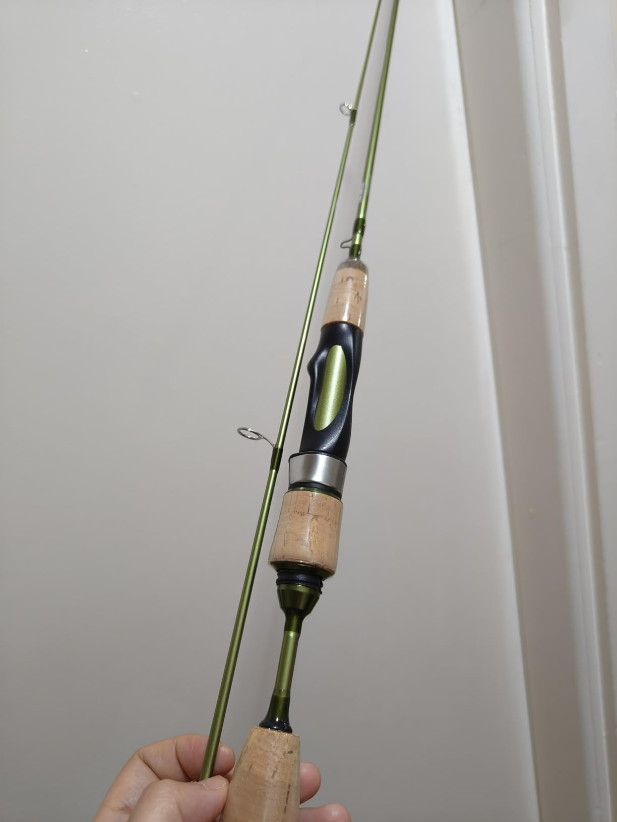 LITTMA Wild Streams Ultralight Spinning&Casting Trout Rod, 2-Piece Fishing Rod for Crappie, Panfish & Micro Fishing, Green Carbon Fiber Blank with Cork Handle, 5'6