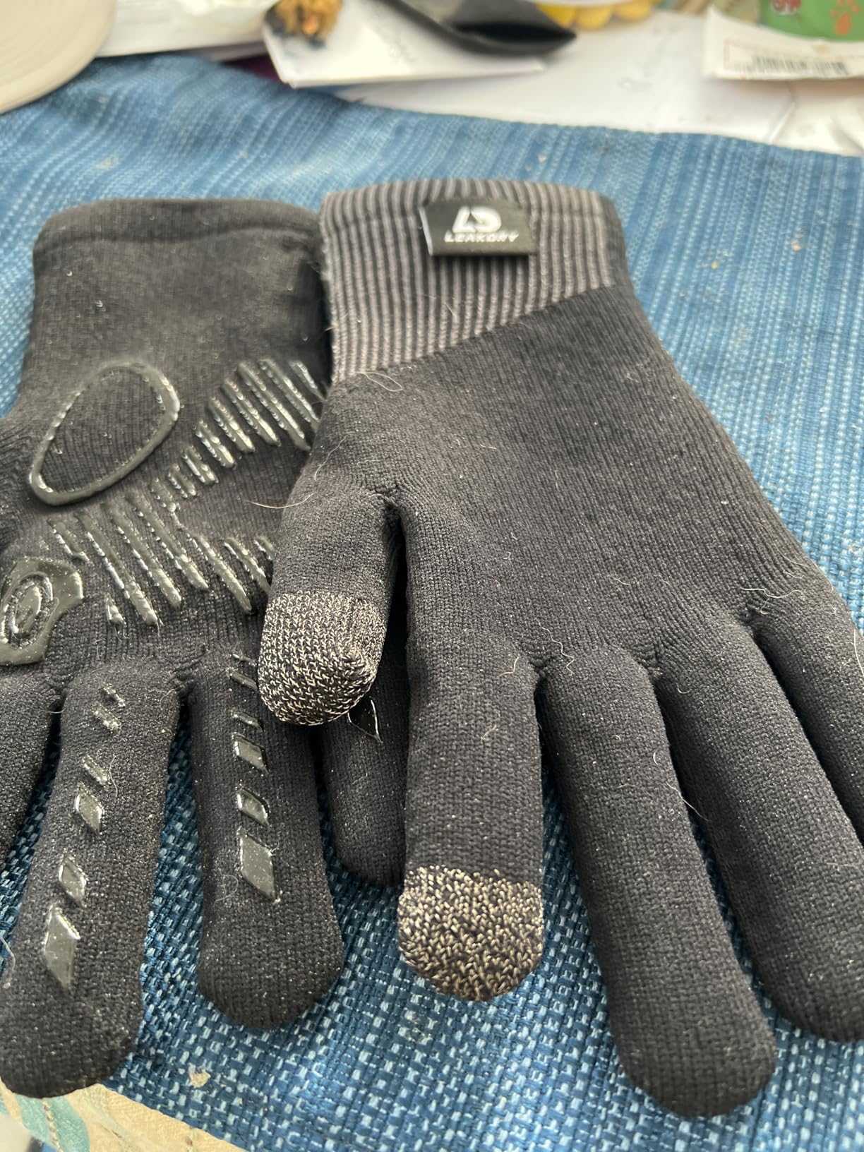 Waterproof Merino Wool Touchscreen Gloves, 3-Layer Thermal Winter Gloves, Windproof for Skiing, Work customer photo 2