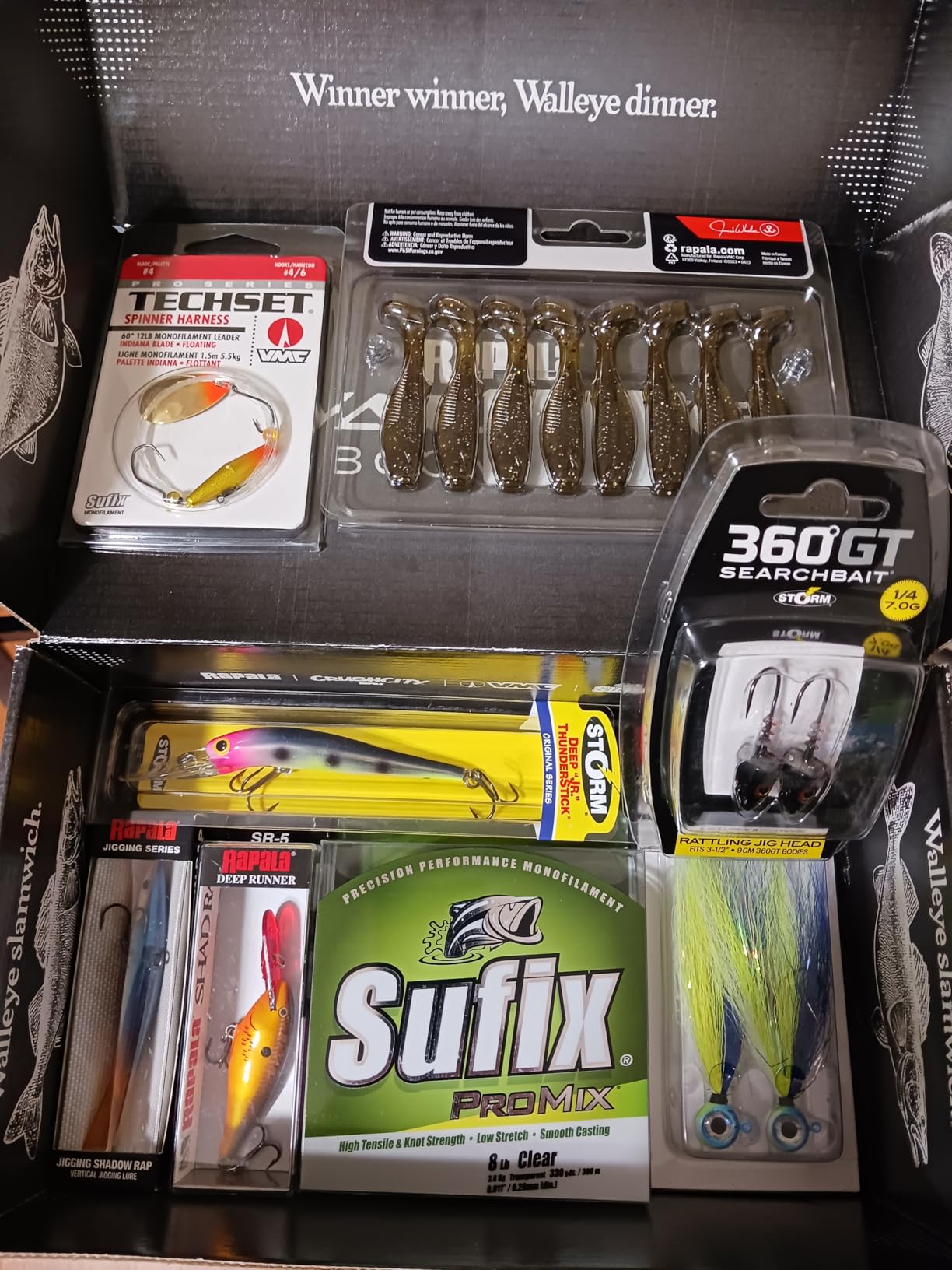 Rapala Walleye Boom Box, Walleye Fishing Kit, 7 Curated Baits, 1 Bonus Mystery Tackle Assortment customer photo 1