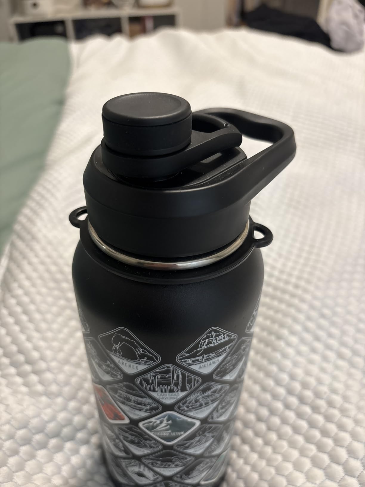 DYSANKY National Parks Water Bottle - 32 oz Insulated Stainless Steel Water Jug with 63 Hand-Drawn Park Stickers, Outdoor Accessories & Gift Box - BPA-Free - Ideal for Hiking, Camping & Travel customer photo 2
