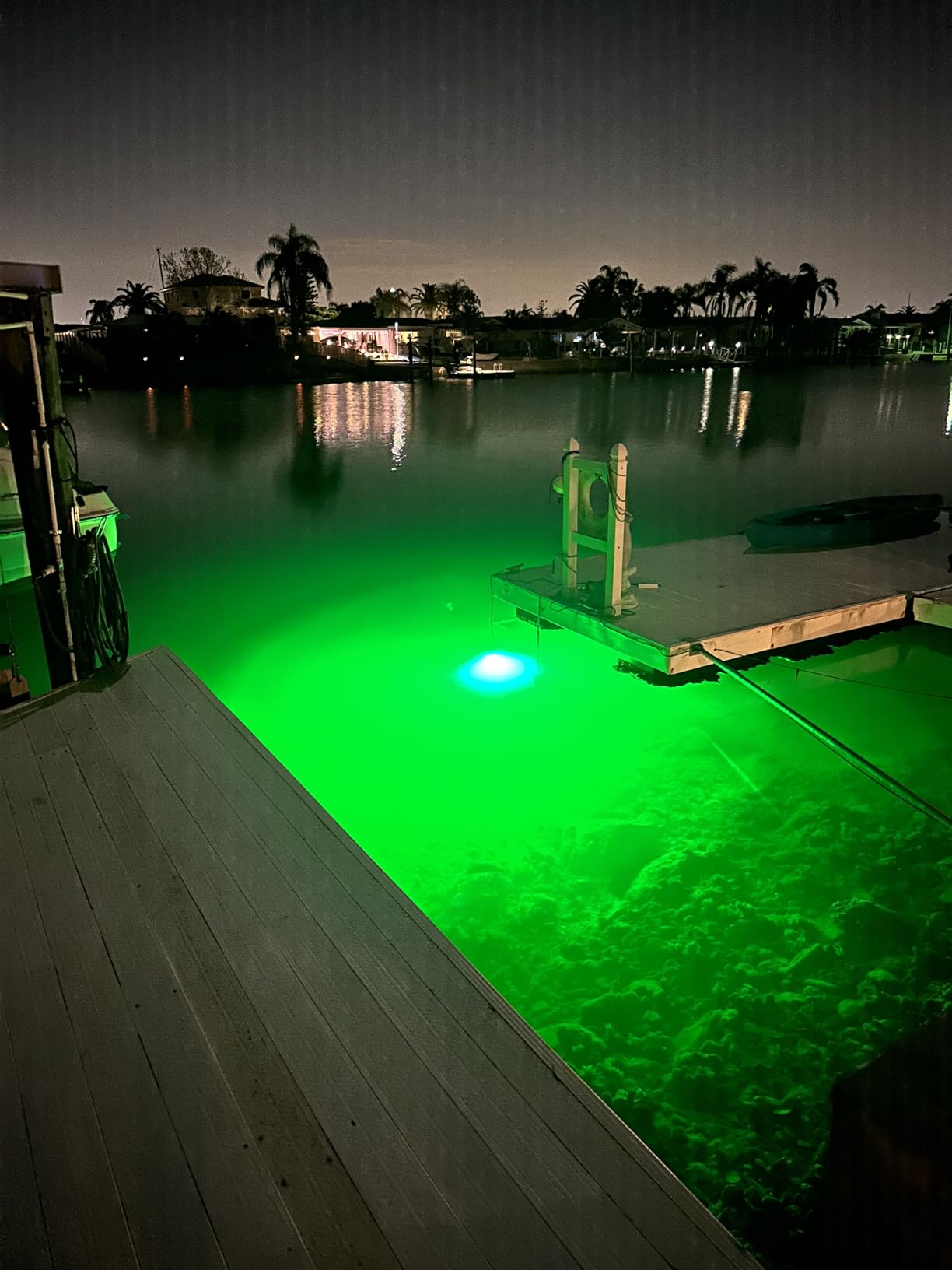 HUSUKU FS0-1 Underwater Green Kayak Fishing Light for Crappie Squid 12V LED | 100W 10000LM Bright Green LED | IP68 Waterproof Submersible | 12V Power Clamp Included | 16.4ft Cable | Night Fish Attractor customer photo 1