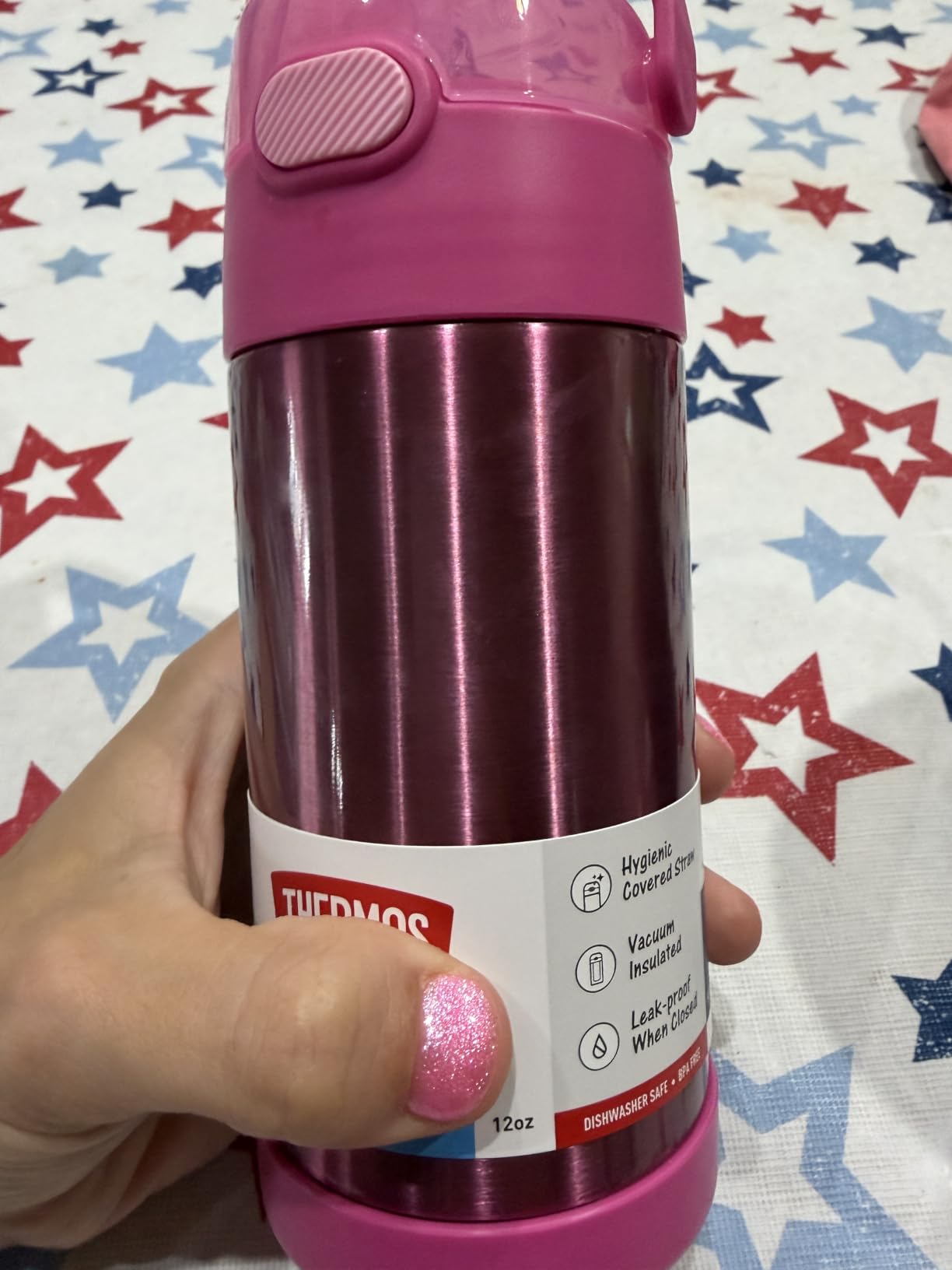 THERMOS FUNTAINER Water Bottle with Straw, 12oz, Strawberry Smiles customer photo 2