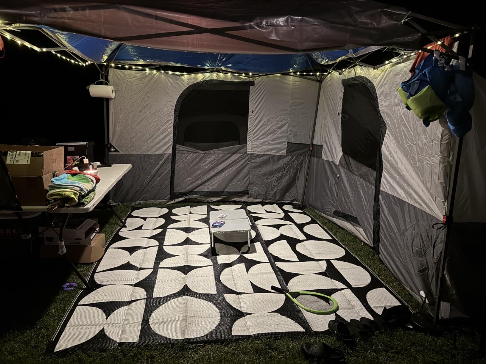 Camping String Lights, 32.8FT Rechargeable Camping Lights with Quick Storage Reel, 8 Modes Waterproof Hanging LED Camping Lights for Tent, RV Awning, Patio and Outdoor Camping Gear Essentials customer photo 1