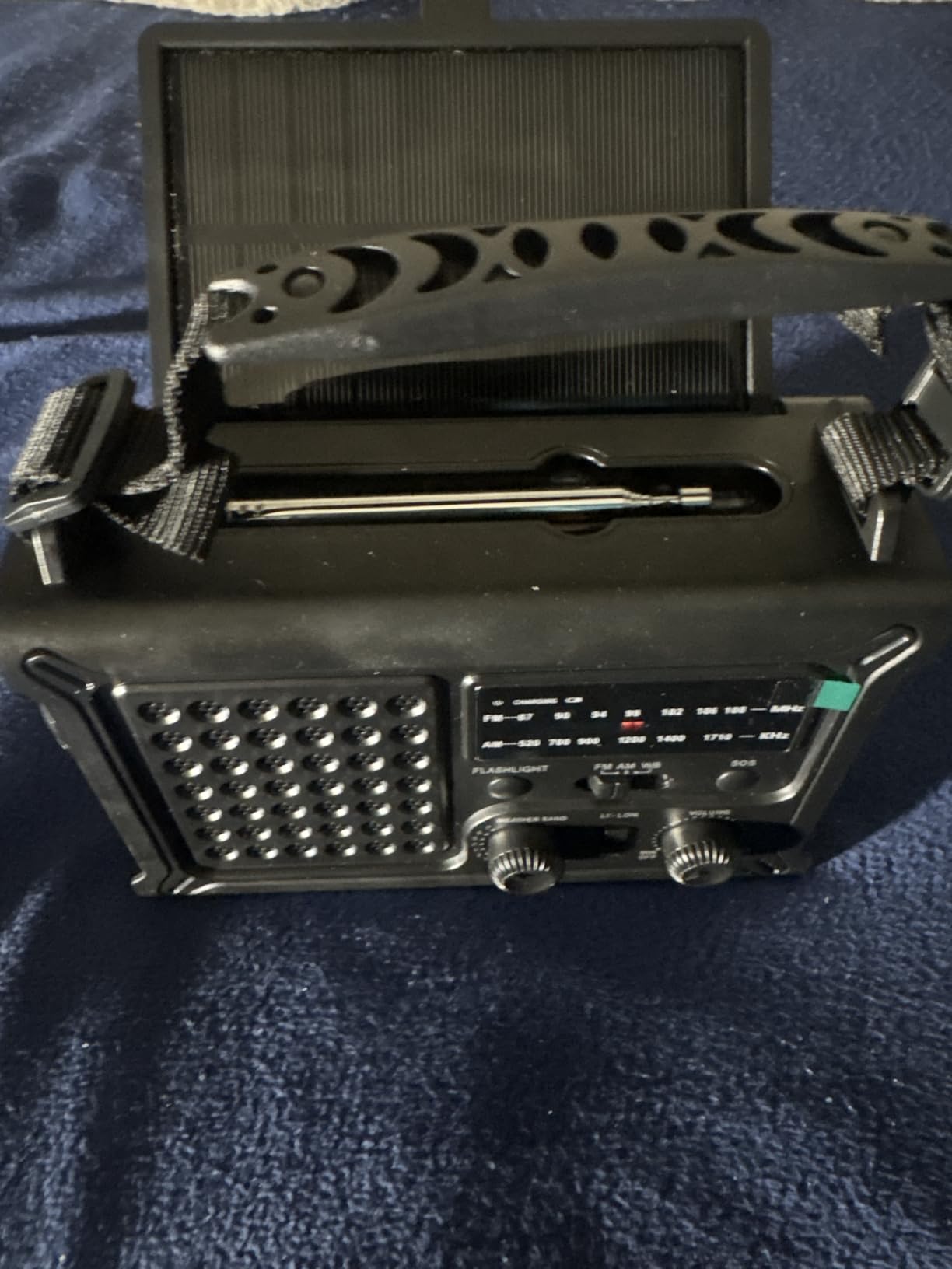 Emergency Weather Radio with Large Solar Panel, Efficient Hand Crank & Real 12000mAh Battery | AM/FM/NOAA Bands, LED Flashlight, Reading Lamp, SOS Alarm & Phone Charger for Camping & Emergencies customer photo 2
