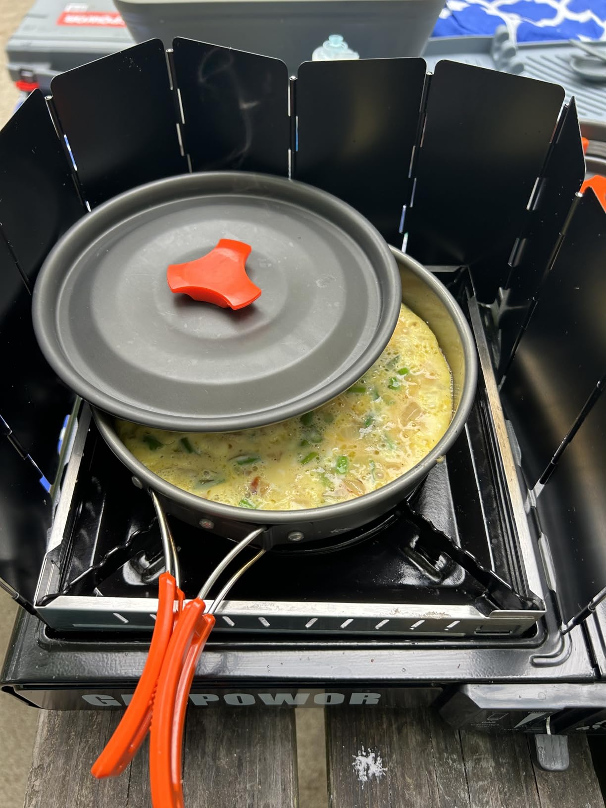 Campingmoon Camp Stove Windscreen, 10 Plates Foldable Aluminum Wind Shield (BKYD-10) customer photo 2
