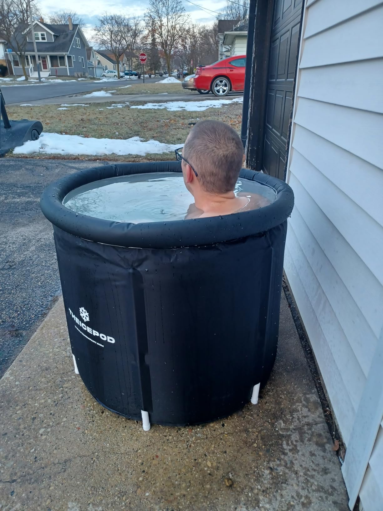 The Pod Company Standard Ice Bath Tub, 84 Gallon Cold Plunge Tub with Cover Lid, Portable Inflatable Ice Plunge Tub for Adults, Side Drain, Chiller Compatible customer photo 2