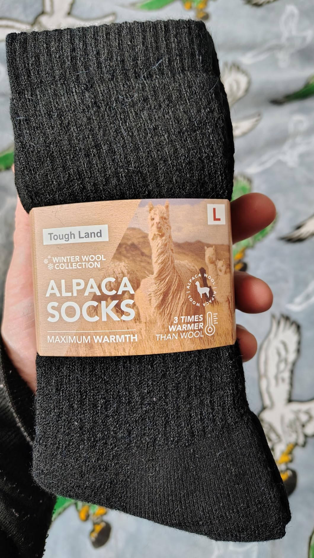 Tough Land Alpaca Wool Socks for Men and Women - Non-Itchy, Full Cushion Warm Crew Socks - for Cold Weather, Hiking customer photo 2