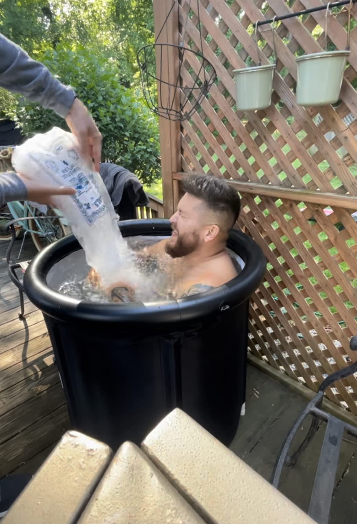 Cold Plunge Tub: 85 Gal Round Tub with Full-Wrap UV-Reflective Insulation Cover Bundle for Indoor & Outdoors Use - Portable Ice Bath Tub for Athletes & Crossfitters & Wim Hof Enthusiasts customer photo 2