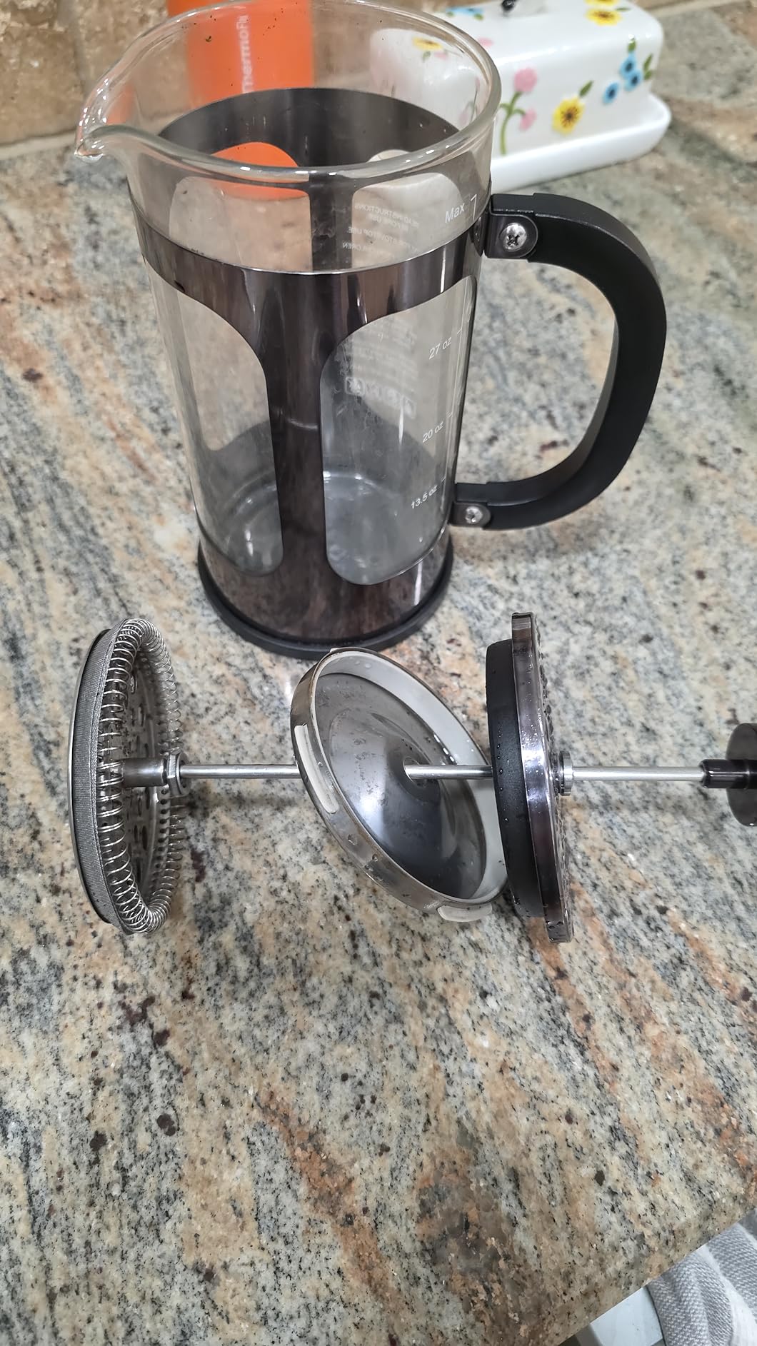 Veken French Press Coffee Maker 34oz, No Plastic Touching Cafe, Thickened Glass Stainless Steel Brewer, Cold Brew Cafetera Tea pot for Kitchen Travel Camping, Gifts, Decor, Bar Accessories, Dark Pewter customer photo 1
