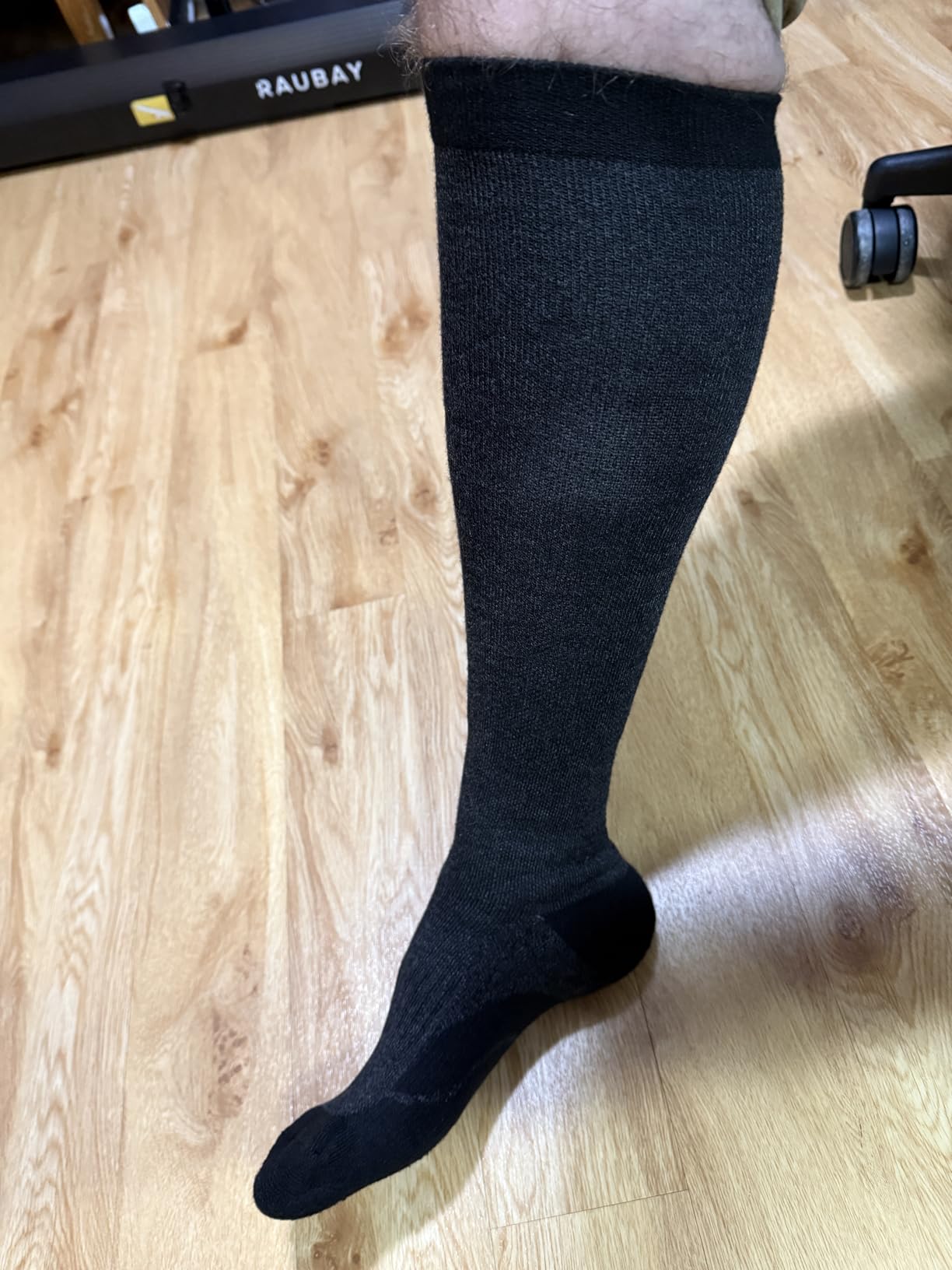 Merino Wool Compression Socks for Women Men, 15-20 mmHg Knee High Socks for Flying, Travel, Running customer photo 2