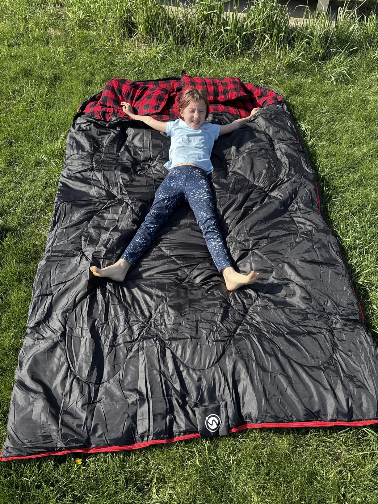 ShinHye Double Sleeping Bag for Adults with 2 Pillows, Camping Sleeping Bags Flannel Cotton 2 Person Sleeping Bags XXL Queen Size Sleeping Bag for Cold Weather customer photo 1