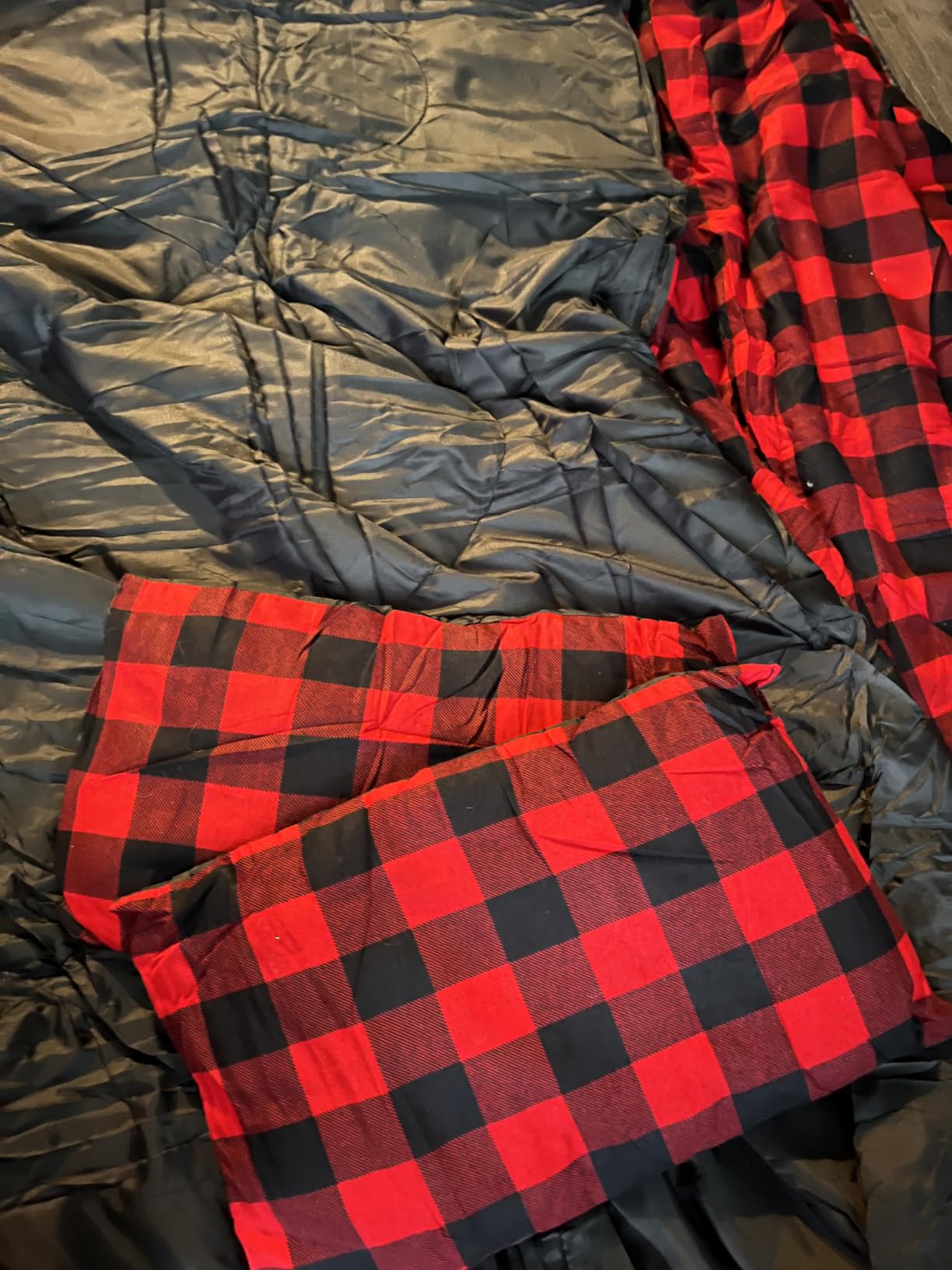 ShinHye Double Sleeping Bag for Adults with 2 Pillows, Camping Sleeping Bags Flannel Cotton 2 Person Sleeping Bags XXL Queen Size Sleeping Bag for Cold Weather customer photo 2