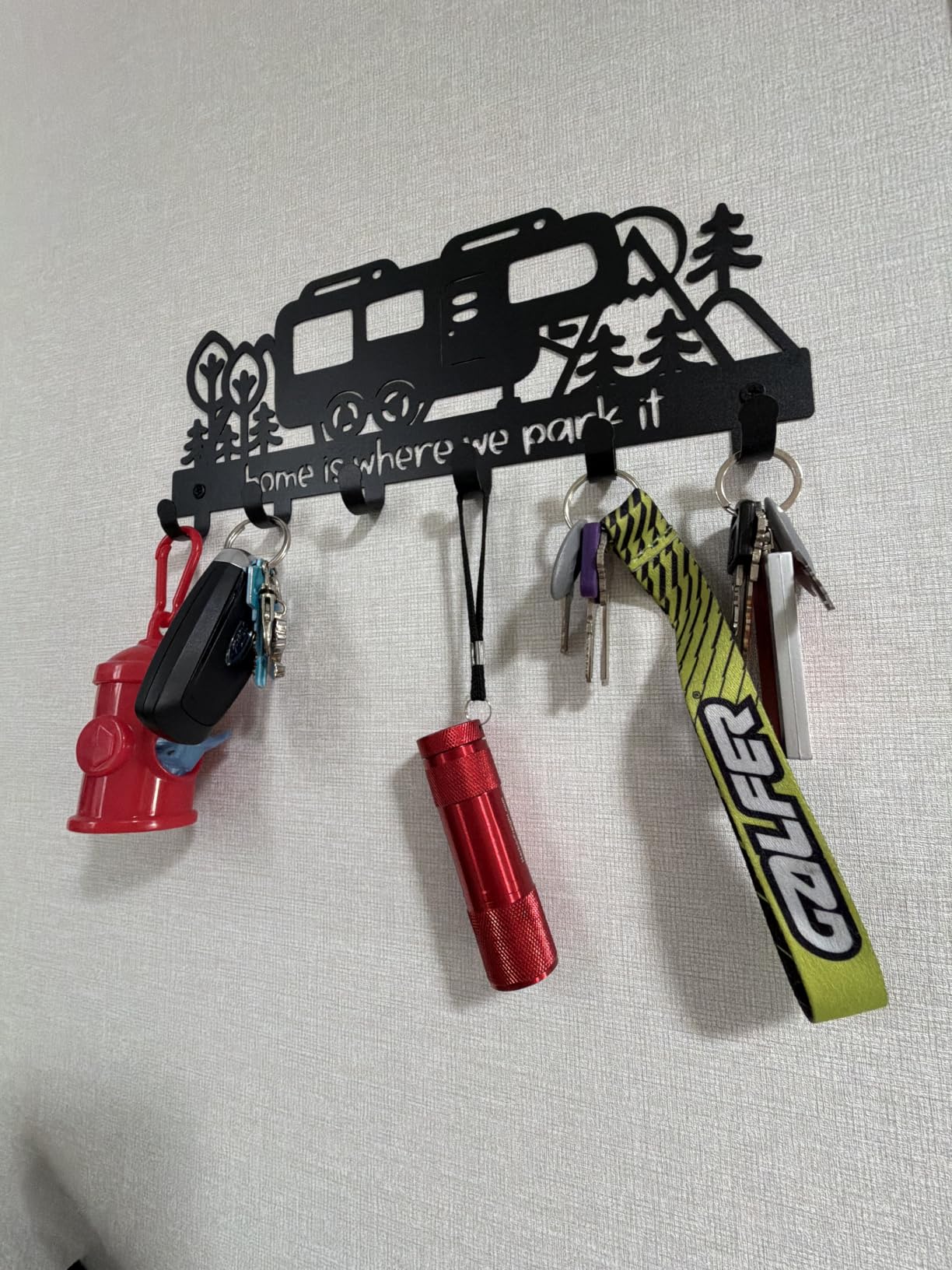 Metal Camper Key Holder, 11 inches Camper RV Decor Rack Hanger | Fifth Wheel Style Camper Key Holder 6 Hooks, Camper Decorations and Accessories for Inside, Camper Storage and Organization customer photo 1