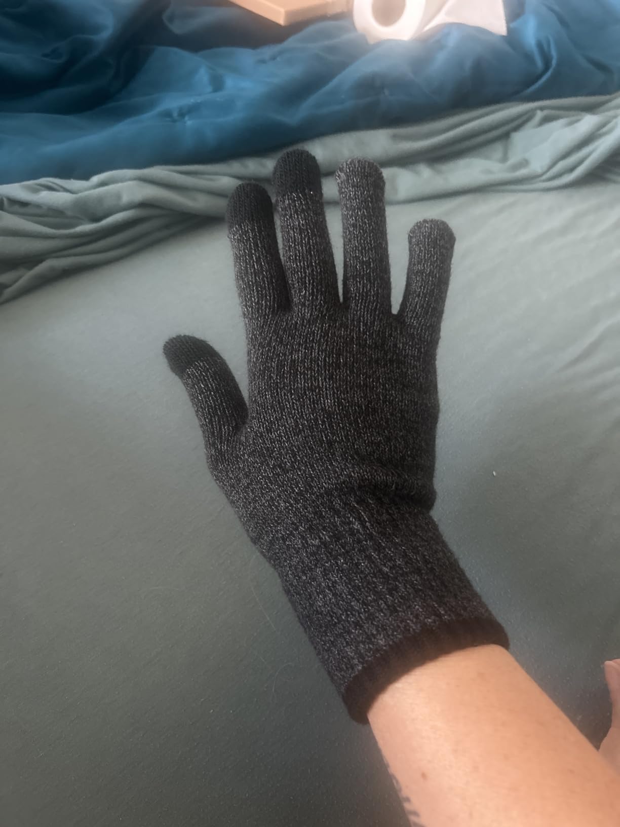 Merino Wool Gloves for Women Men, Touch Screen Warm Glove Liners Thermal Soft Knit Lining for Winter Running Hiking customer photo 1